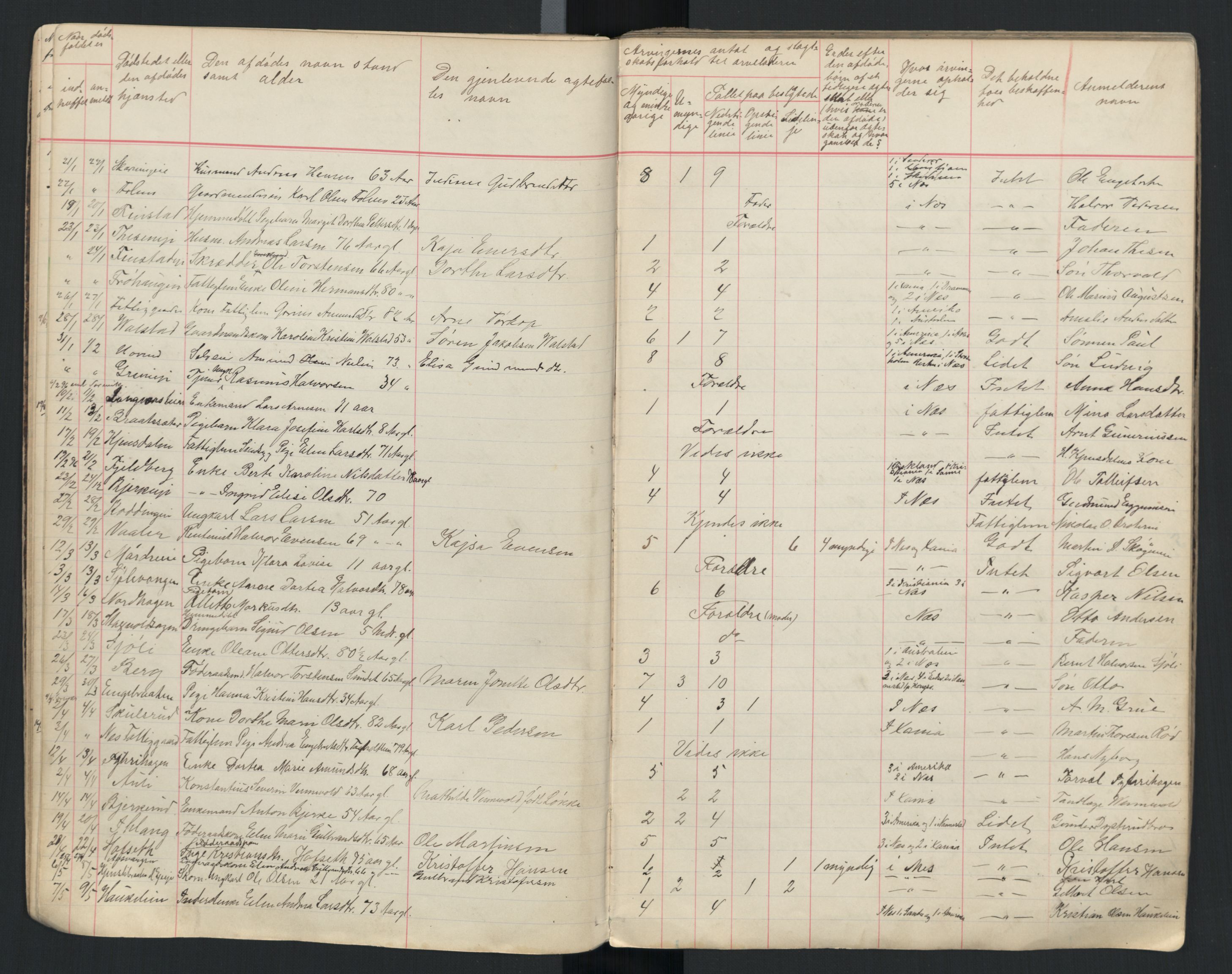 Nes lensmannskontor (Akershus), AV/SAO-A-10405/H/Ha, 1892-1911