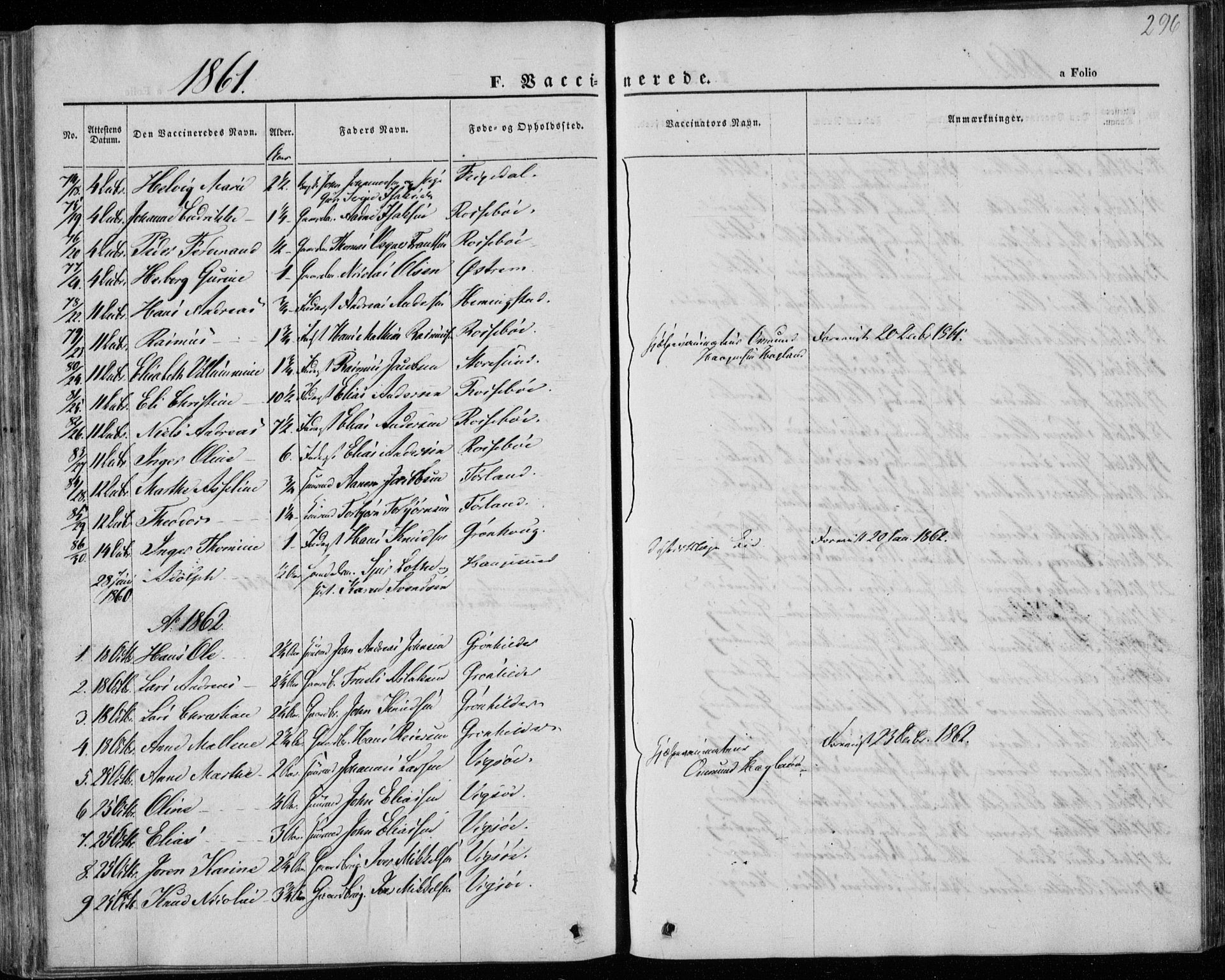 Torvastad sokneprestkontor, AV/SAST-A -101857/H/Ha/Haa/L0011: Parish register (official) no. A 11, 1857-1866, p. 296