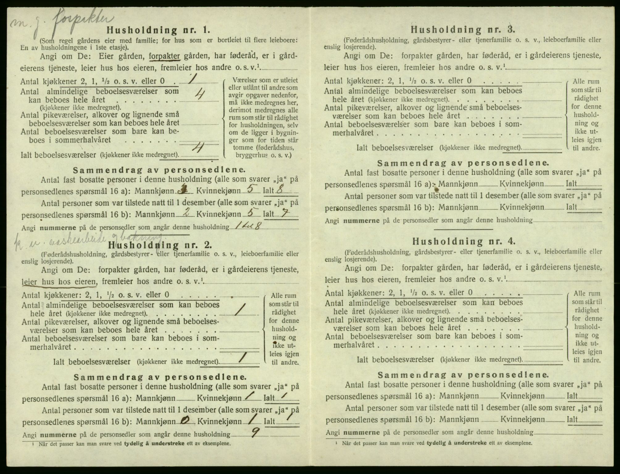 SAB, 1920 census for Stord, 1920, p. 90