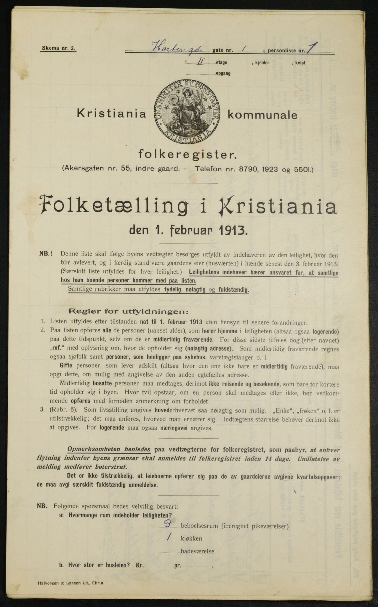 OBA, Municipal Census 1913 for Kristiania, 1913, p. 41205