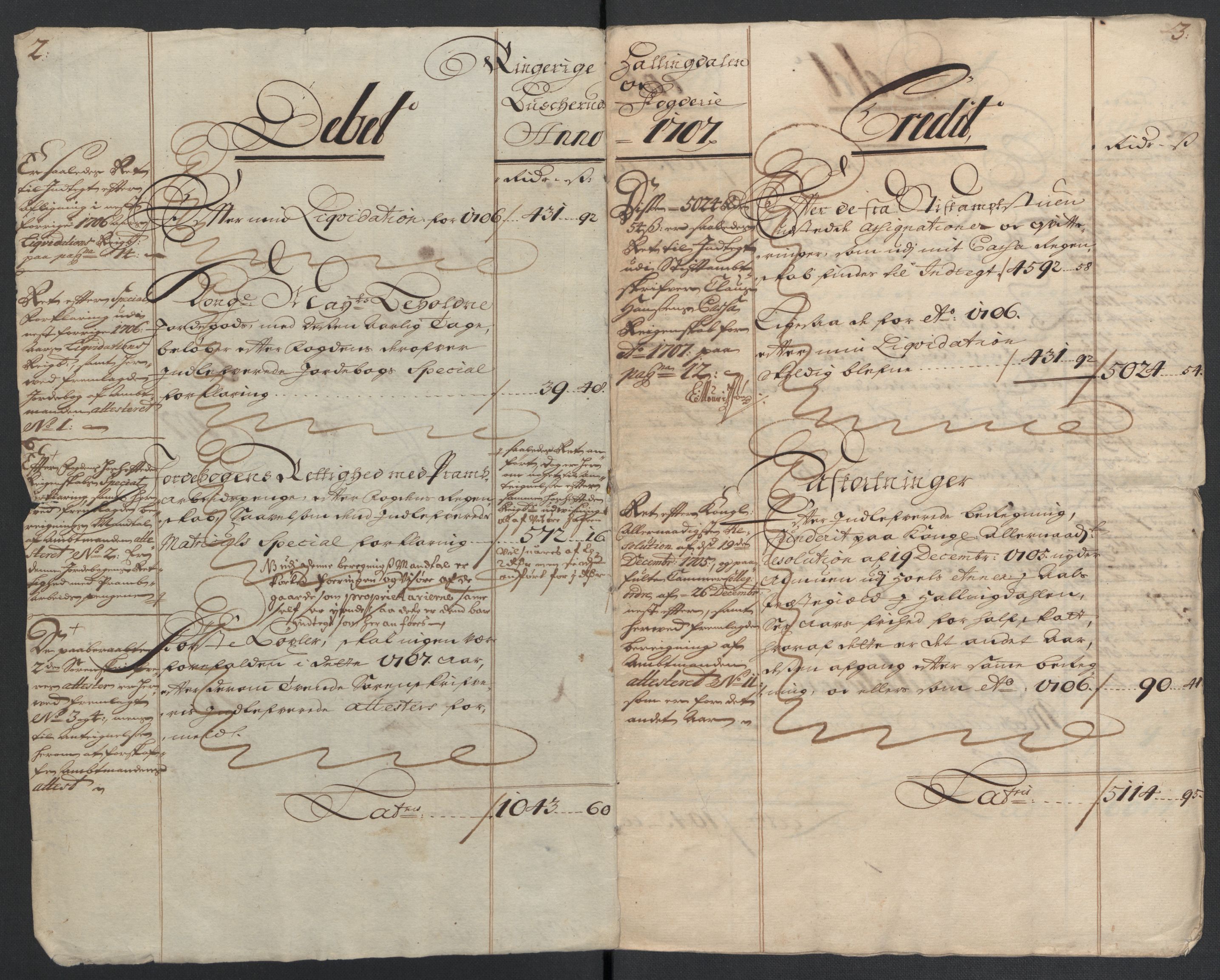 Rentekammeret inntil 1814, Reviderte regnskaper, Fogderegnskap, RA/EA-4092/R22/L1466: Fogderegnskap Ringerike, Hallingdal og Buskerud, 1707, p. 4