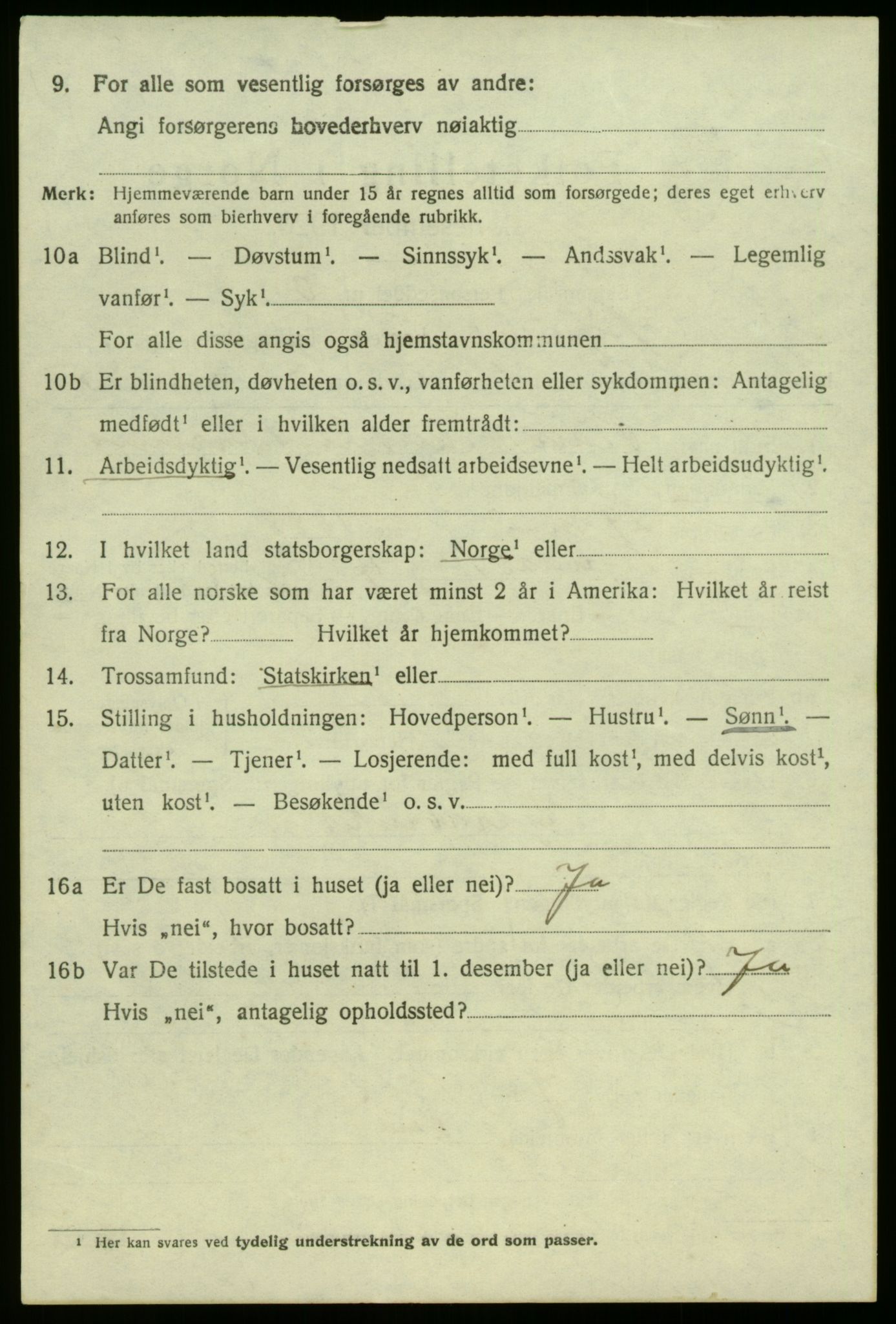 SAB, 1920 census for Sogndal, 1920, p. 1308