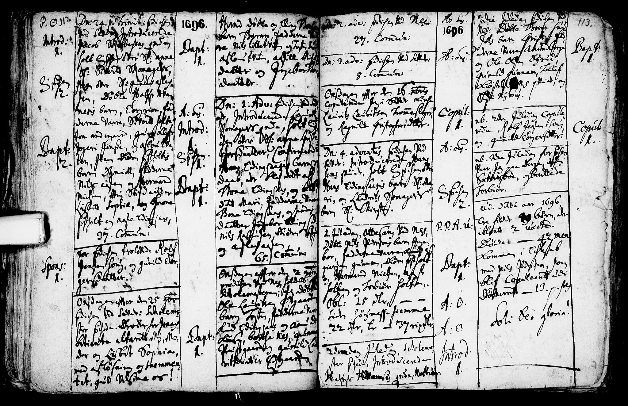 Sauherad kirkebøker, SAKO/A-298/F/Fa/L0002: Parish register (official) no. I 2, 1681-1720, p. 112-113