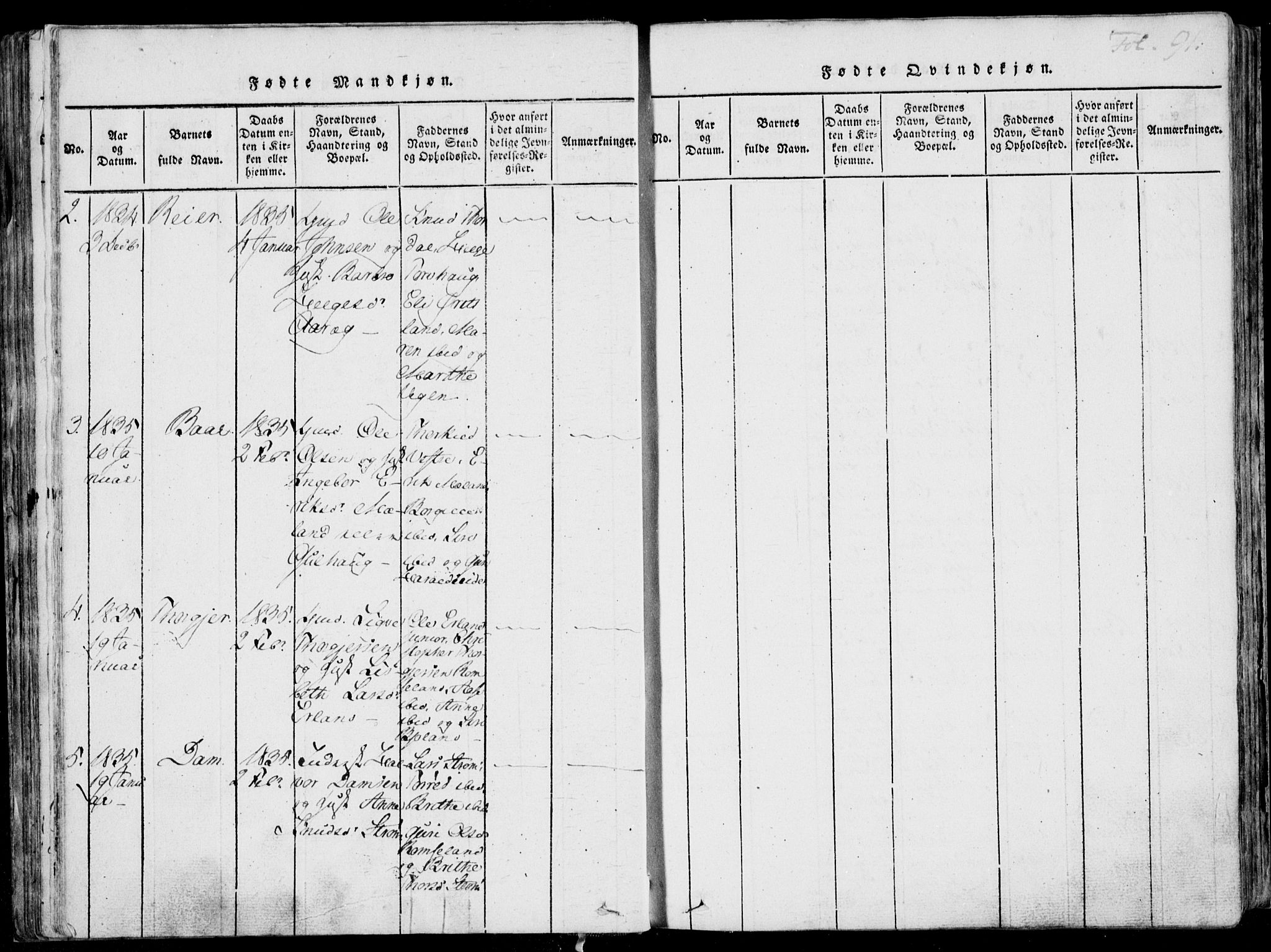 Skjold sokneprestkontor, SAST/A-101847/H/Ha/Haa/L0003: Parish register (official) no. A 3, 1815-1835, p. 91