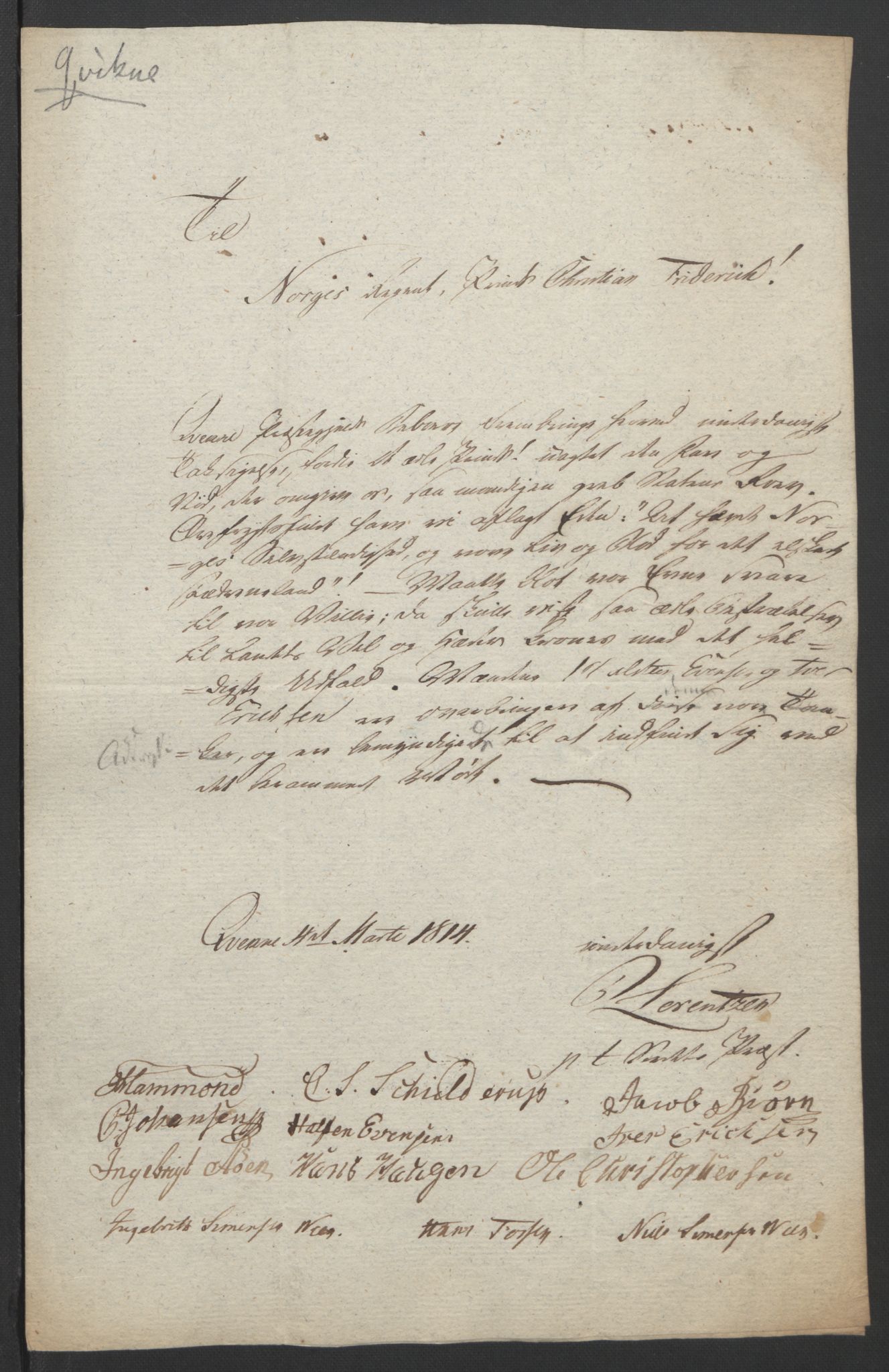 Statsrådssekretariatet, RA/S-1001/D/Db/L0007: Fullmakter for Eidsvollsrepresentantene i 1814. , 1814, p. 225