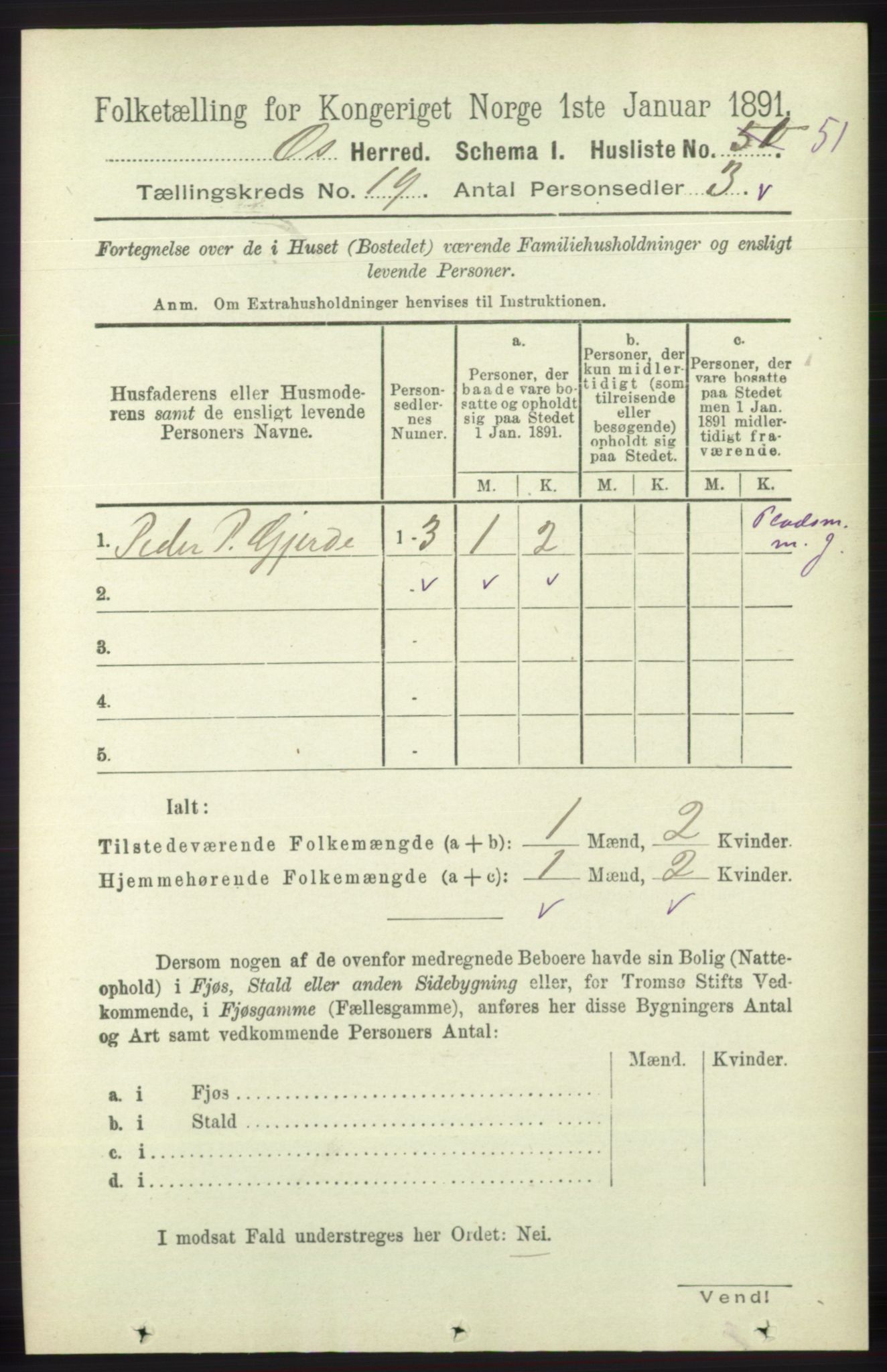 RA, 1891 census for 1243 Os, 1891, p. 4169