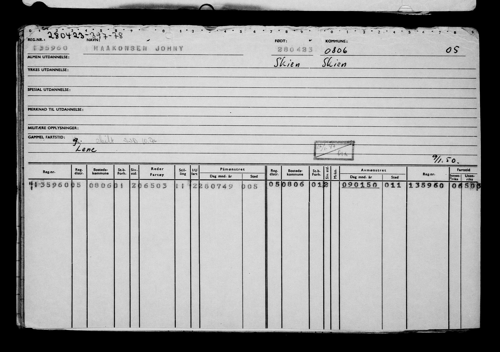 Direktoratet for sjømenn, AV/RA-S-3545/G/Gb/L0218: Hovedkort, 1923, p. 364