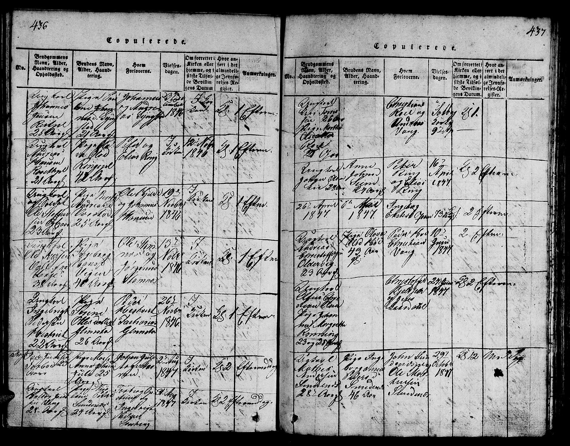 Ministerialprotokoller, klokkerbøker og fødselsregistre - Nord-Trøndelag, SAT/A-1458/730/L0298: Parish register (copy) no. 730C01, 1816-1849, p. 436-437