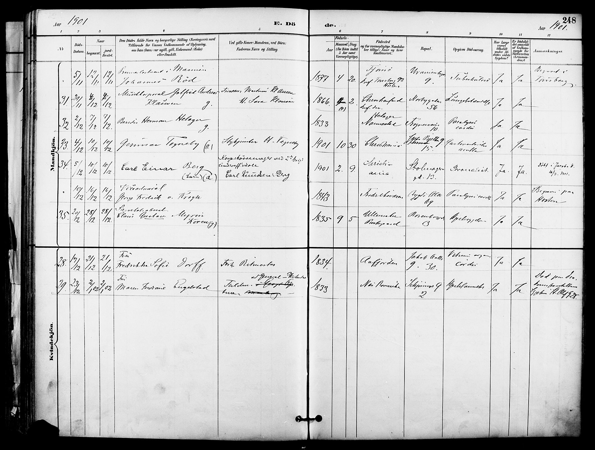 Garnisonsmenigheten Kirkebøker, SAO/A-10846/F/Fa/L0013: Parish register (official) no. 13, 1894-1904, p. 248