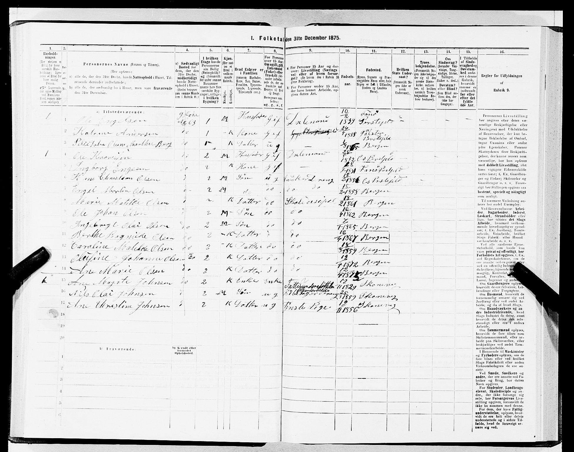 SAB, 1875 census for 1301 Bergen, 1875, p. 1666