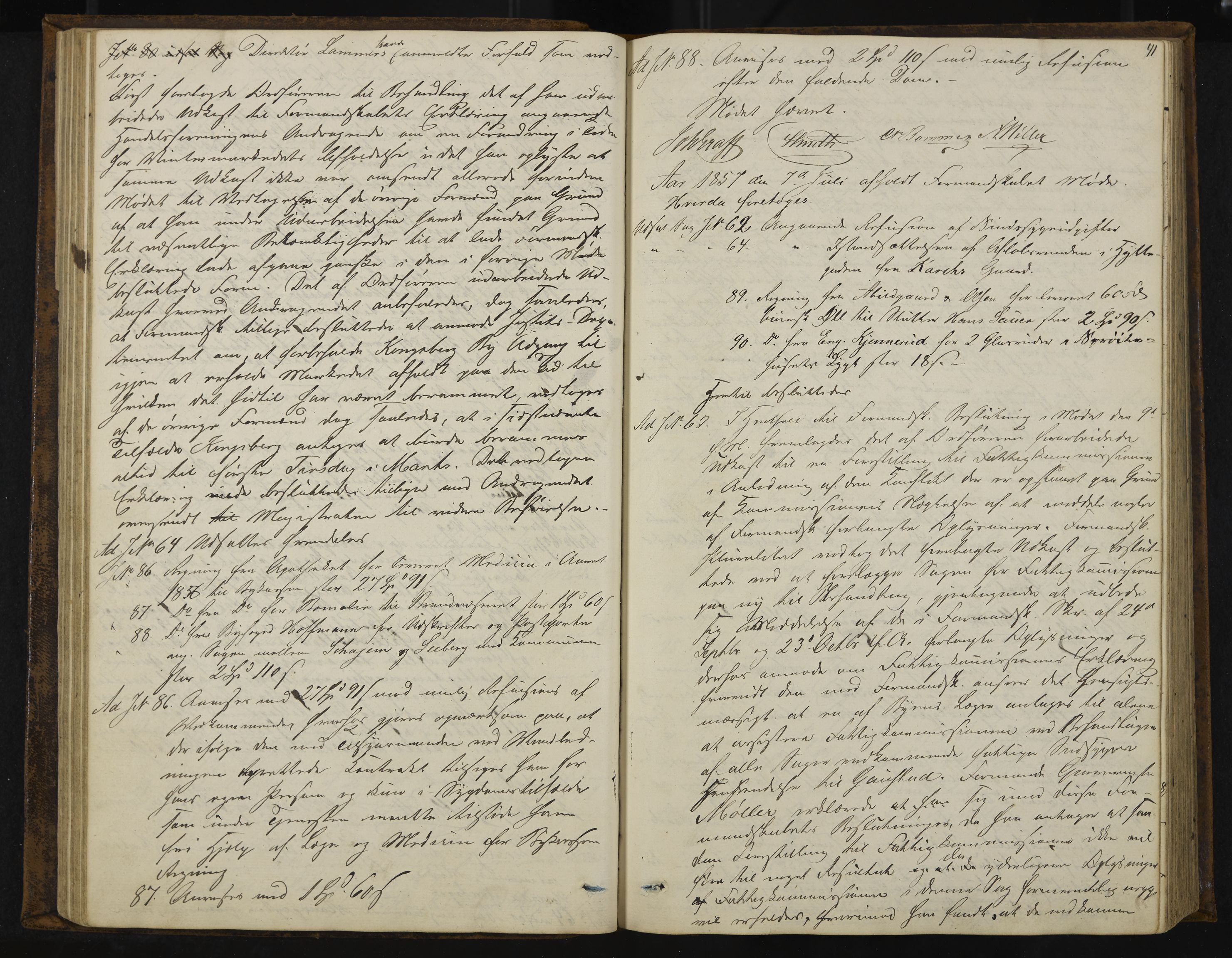 Kongsberg formannskap og sentraladministrasjon, IKAK/0604021-1/A/L0003: Møtebok med register, 1856-1861, p. 41
