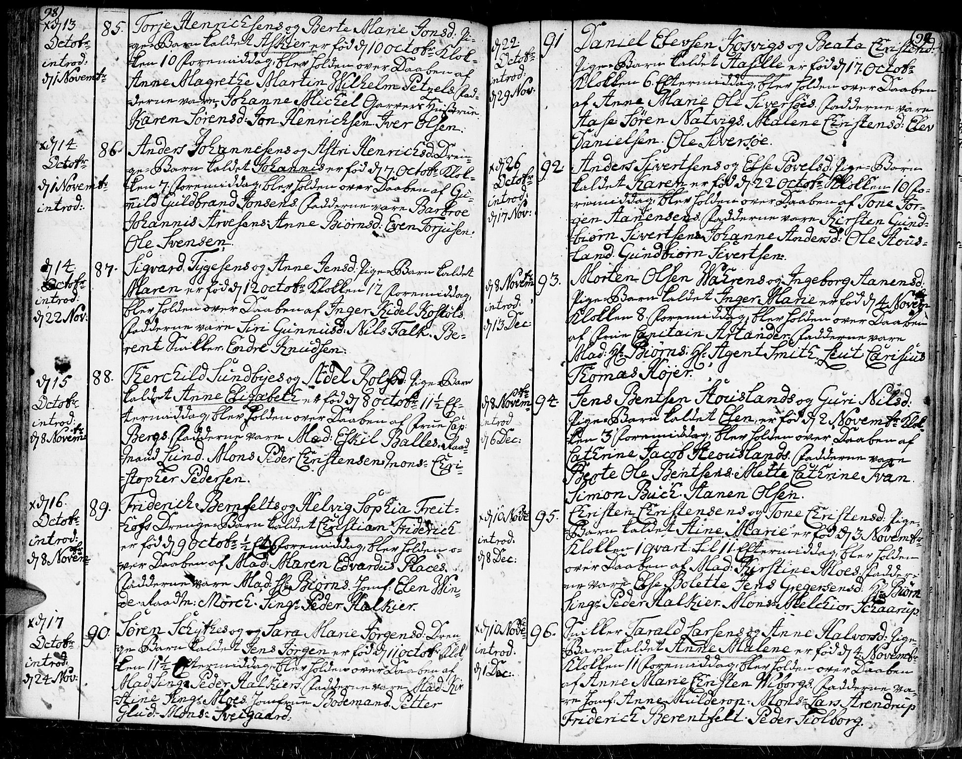 Kristiansand domprosti, AV/SAK-1112-0006/F/Fa/L0002: Parish register (official) no. A 2, 1755-1778, p. 98-99