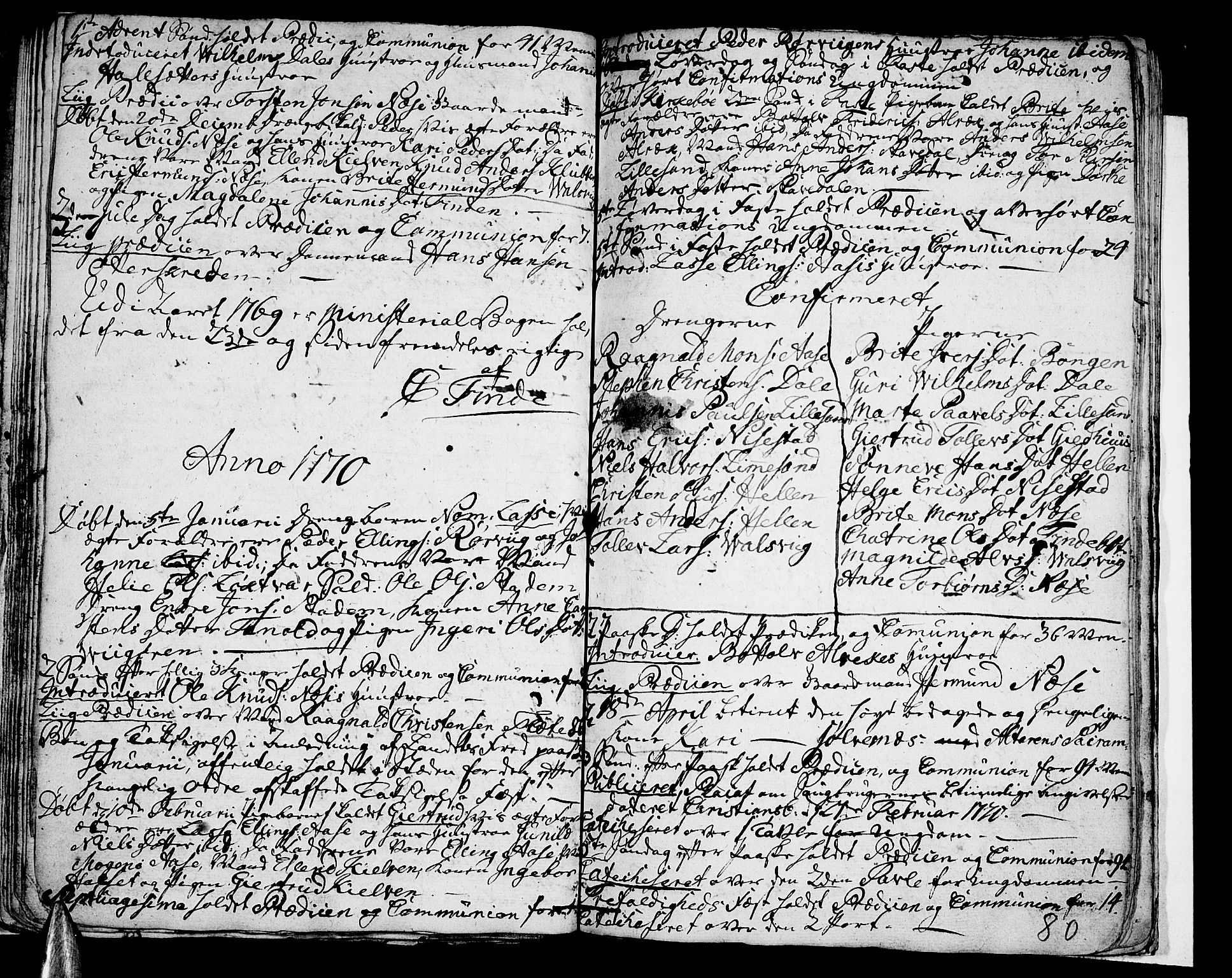 Vik sokneprestembete, AV/SAB-A-81501/H/Haa/Haaa/L0003: Parish register (official) no. A 3 / 2, 1757-1771, p. 80