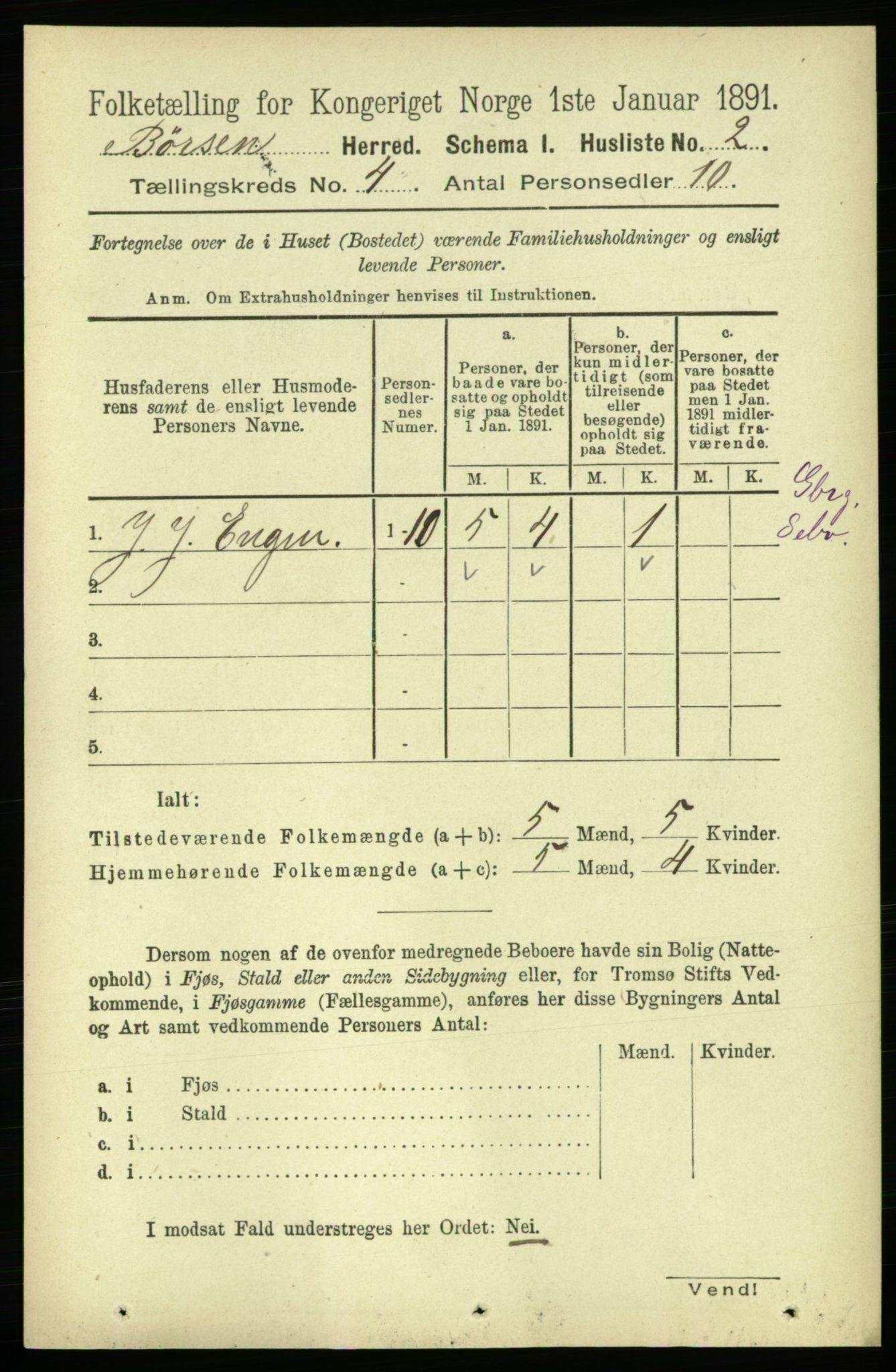 RA, 1891 census for 1658 Børsa, 1891, p. 1376