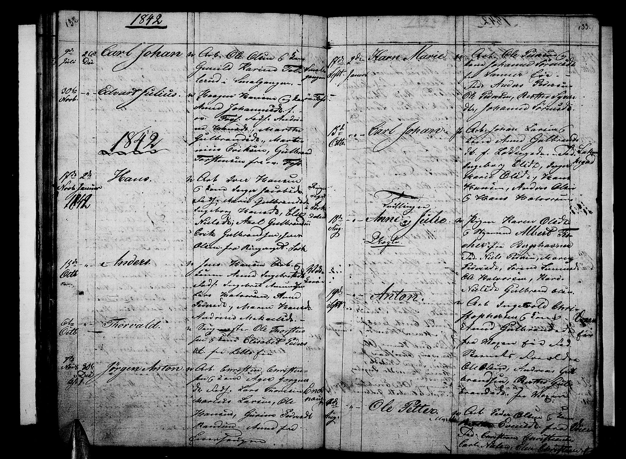 Aker prestekontor kirkebøker, SAO/A-10861/G/L0007: Parish register (copy) no. 7, 1838-1846, p. 132-133