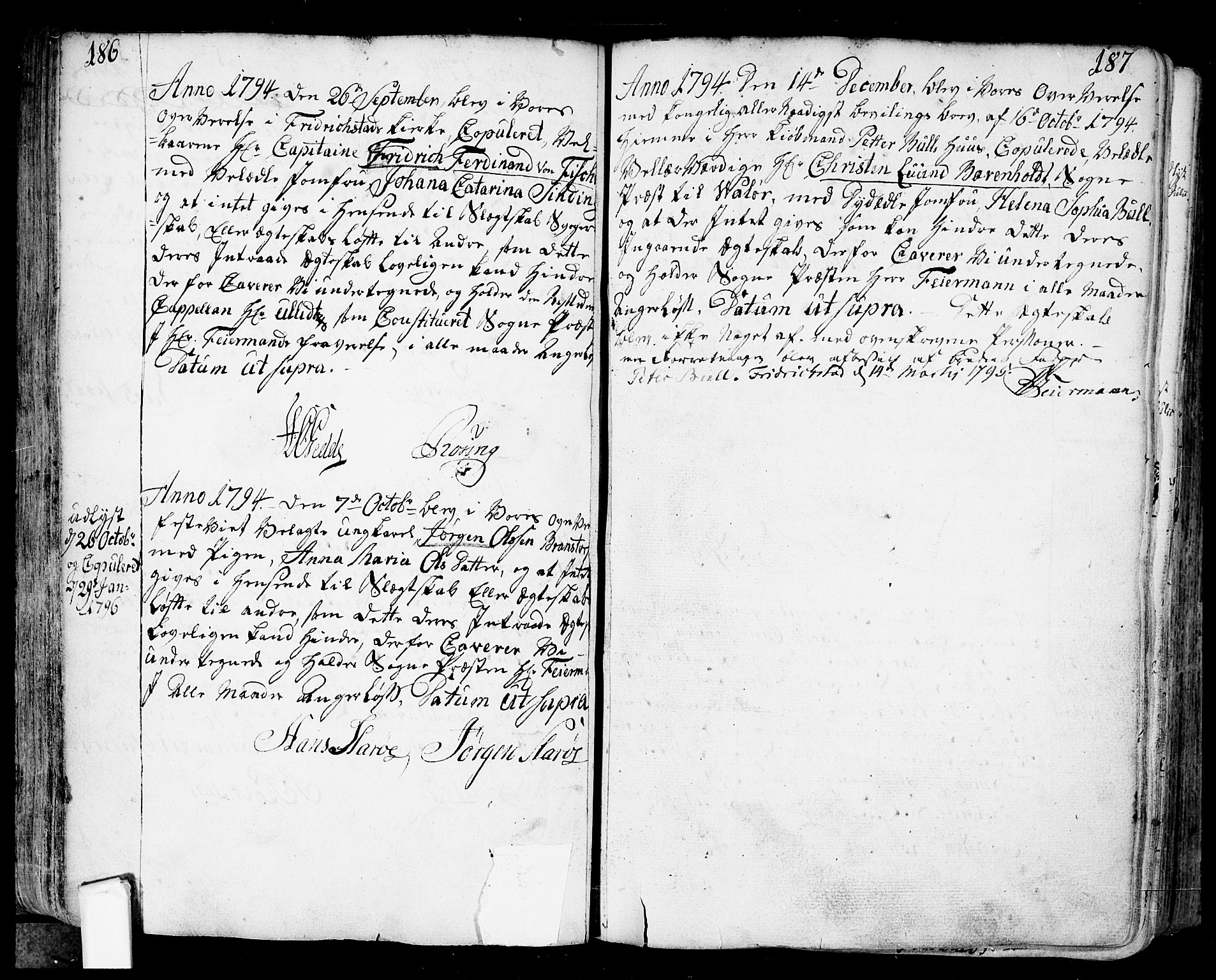 Fredrikstad prestekontor Kirkebøker, SAO/A-11082/F/Fa/L0002: Parish register (official) no. 2, 1750-1804, p. 186-187