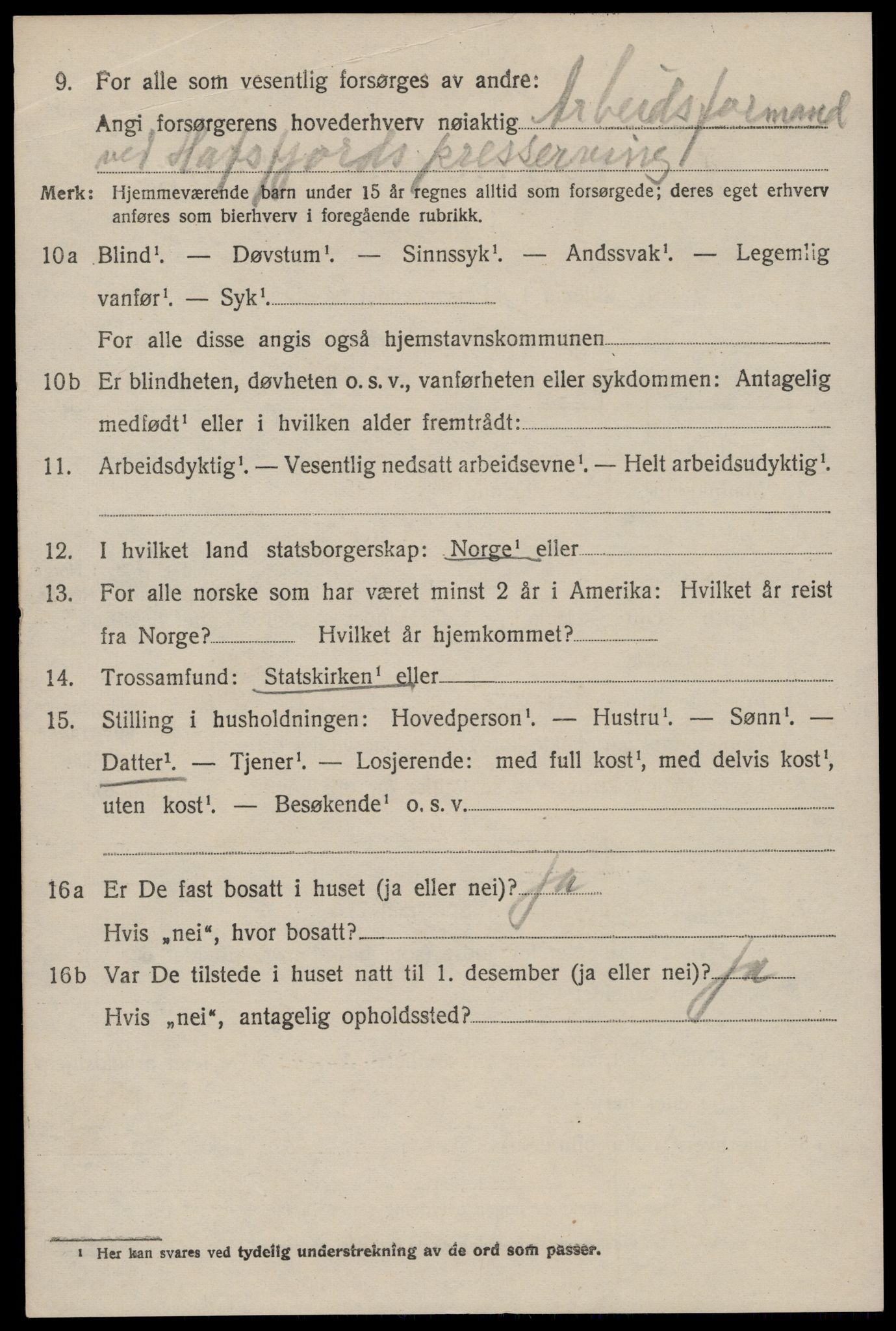 SAST, 1920 census for Håland, 1920, p. 8764