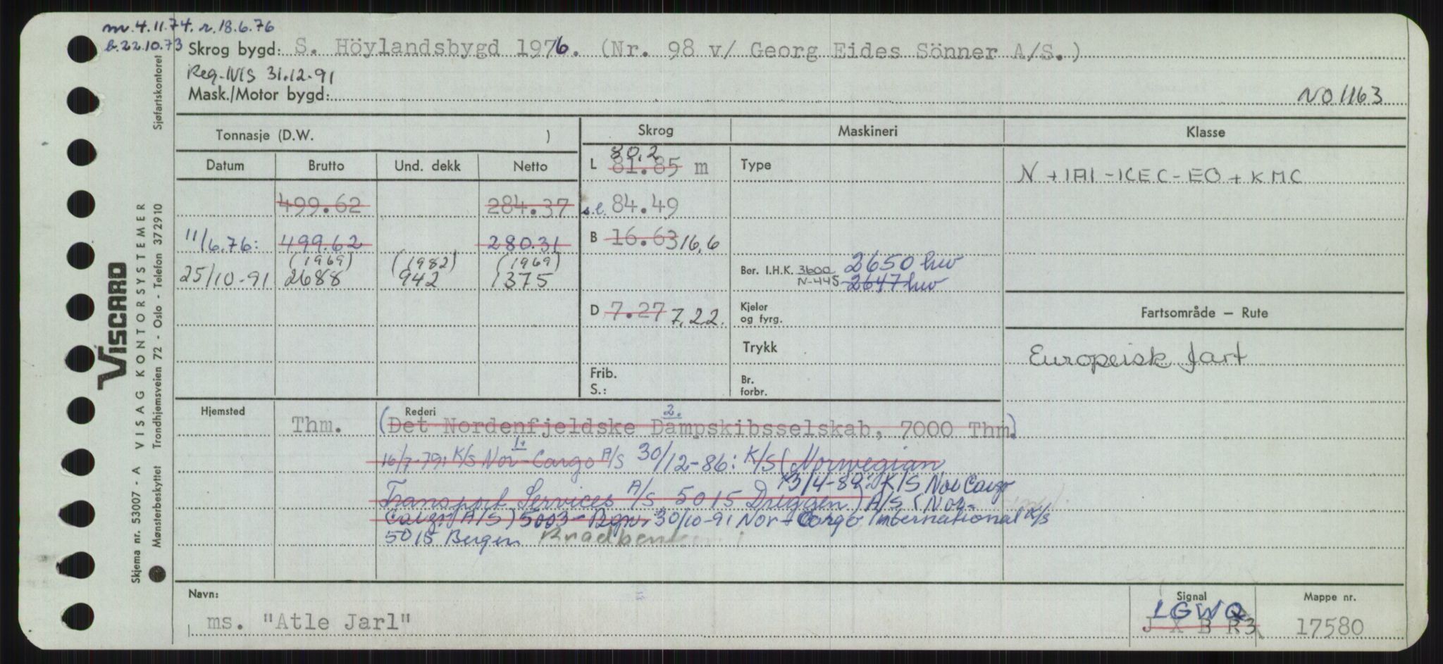 Sjøfartsdirektoratet med forløpere, Skipsmålingen, RA/S-1627/H/Hd/L0002: Fartøy, Apa-Axe, p. 389