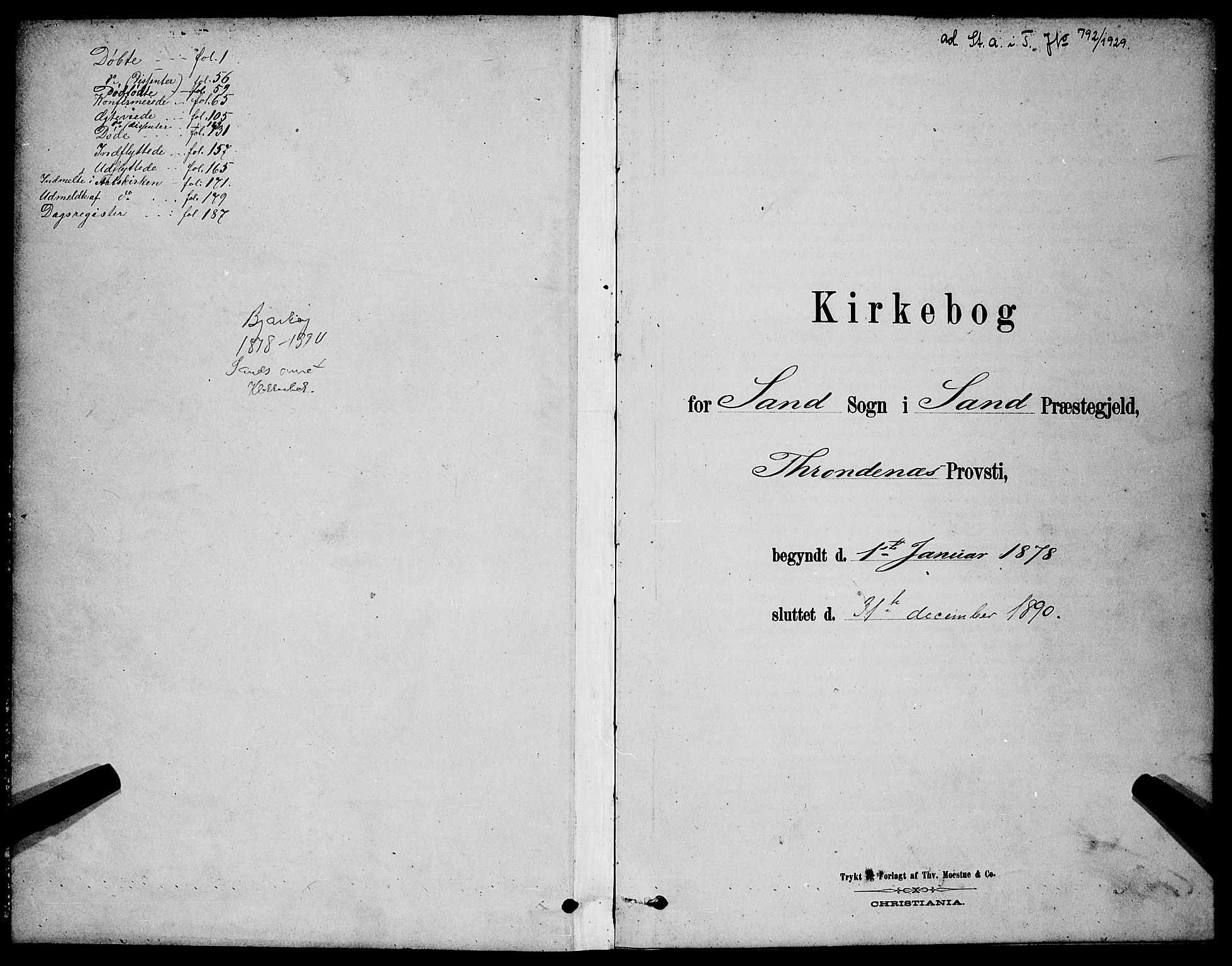 Sand/Bjarkøy sokneprestkontor, SATØ/S-0811/I/Ia/Iab/L0002klokker: Parish register (copy) no. 2, 1878-1890