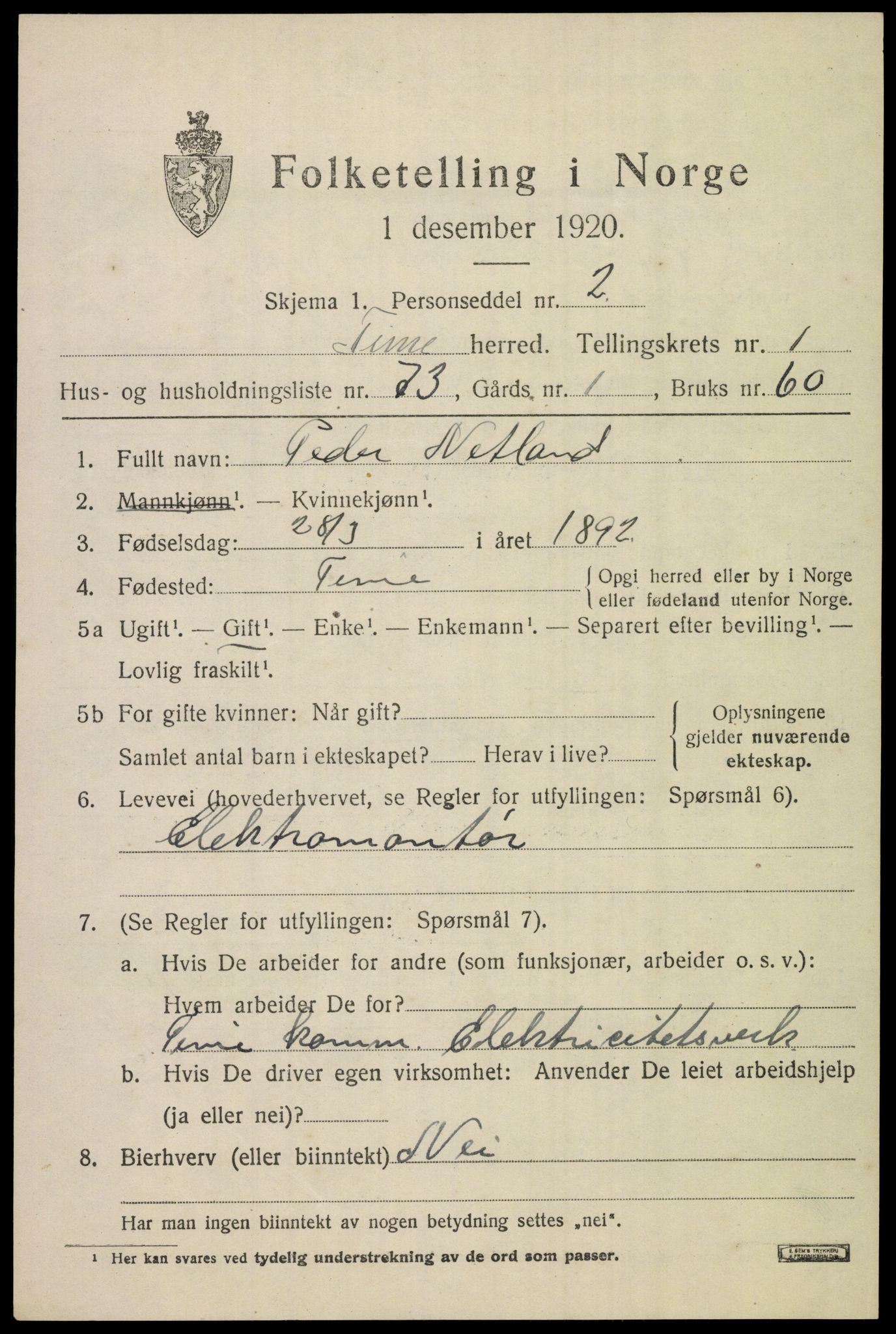 SAST, 1920 census for Time, 1920, p. 2185