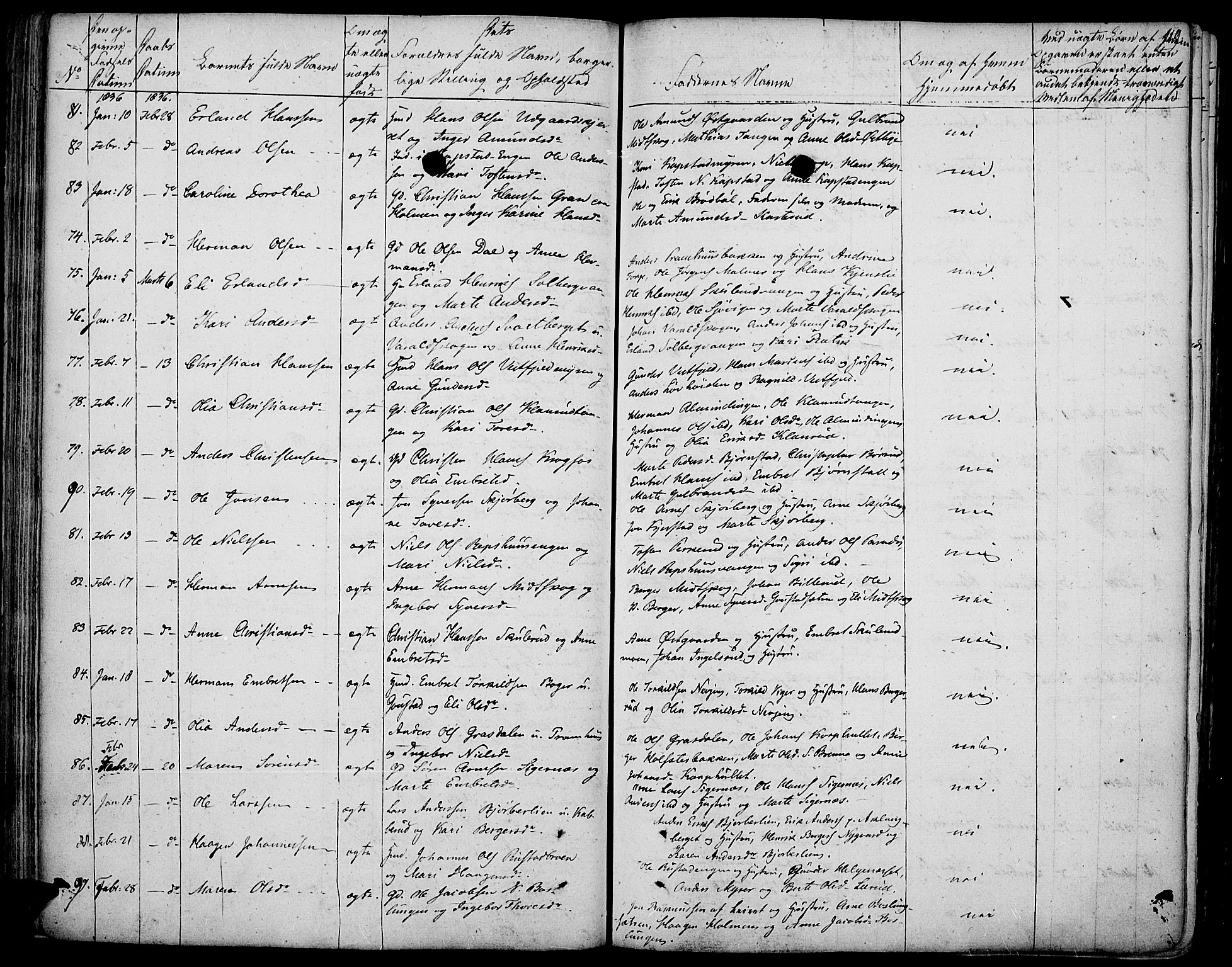 Vinger prestekontor, AV/SAH-PREST-024/H/Ha/Haa/L0007: Parish register (official) no. 7, 1826-1839, p. 119