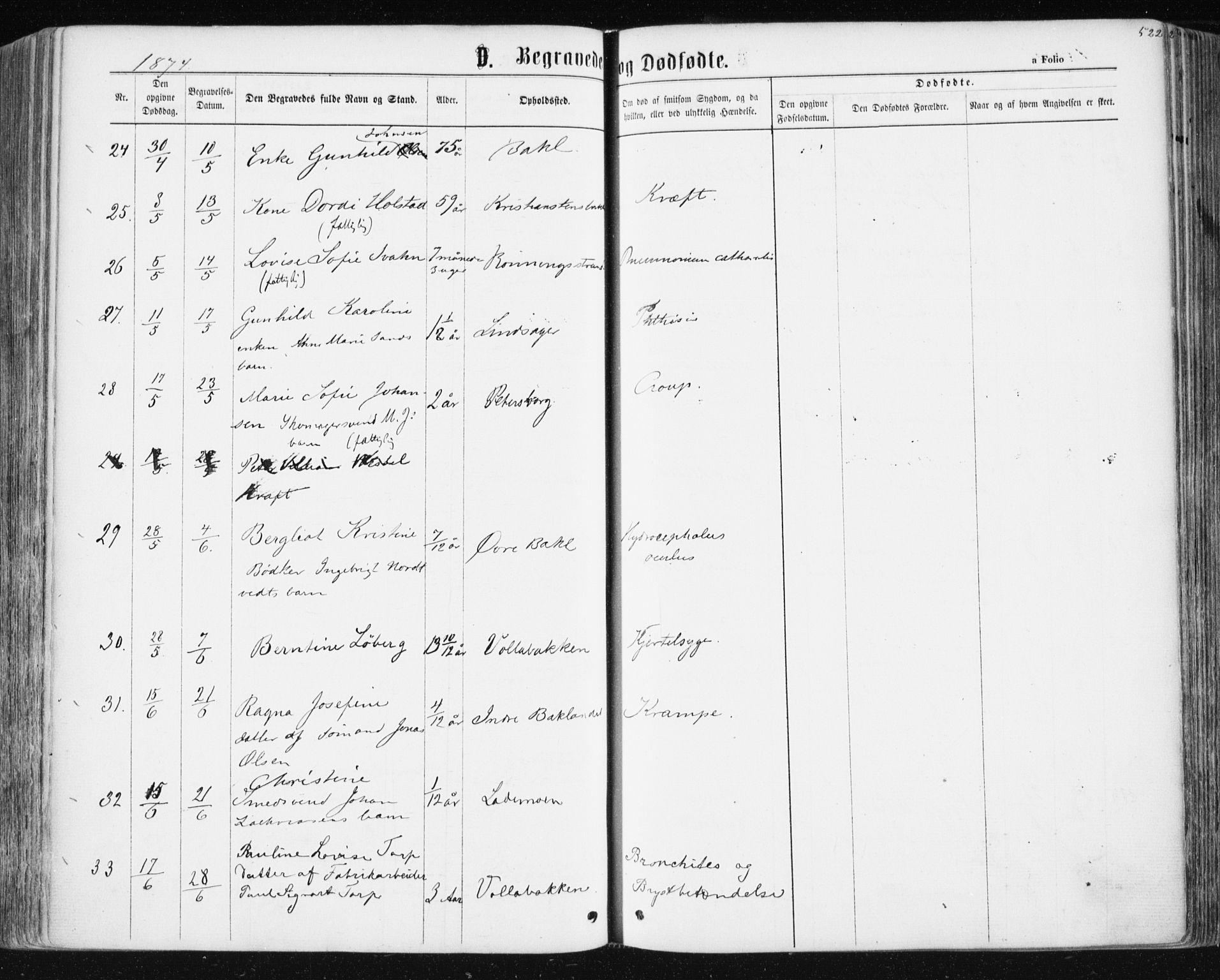 Ministerialprotokoller, klokkerbøker og fødselsregistre - Sør-Trøndelag, AV/SAT-A-1456/604/L0186: Parish register (official) no. 604A07, 1866-1877, p. 522