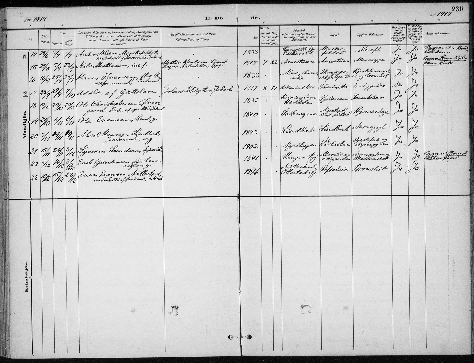 Stange prestekontor, AV/SAH-PREST-002/K/L0023: Parish register (official) no. 23, 1897-1920, p. 236