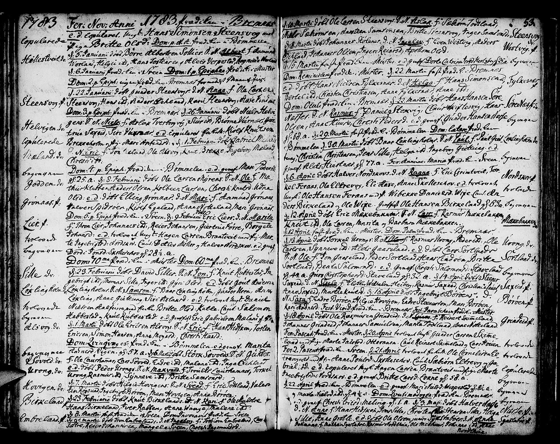 Finnås sokneprestembete, SAB/A-99925/H/Ha/Haa/Haaa/L0003: Parish register (official) no. A 3, 1765-1803, p. 53