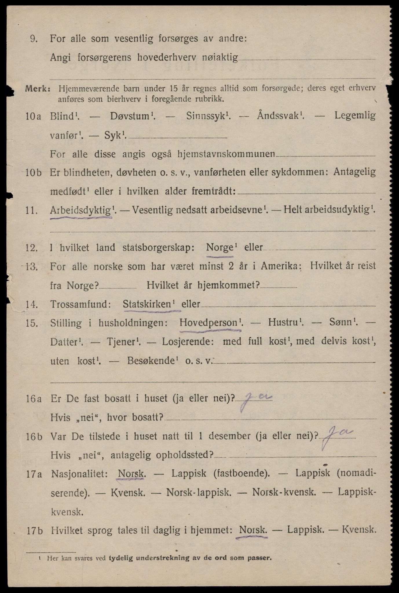 SAT, 1920 census for Værøy, 1920, p. 2446