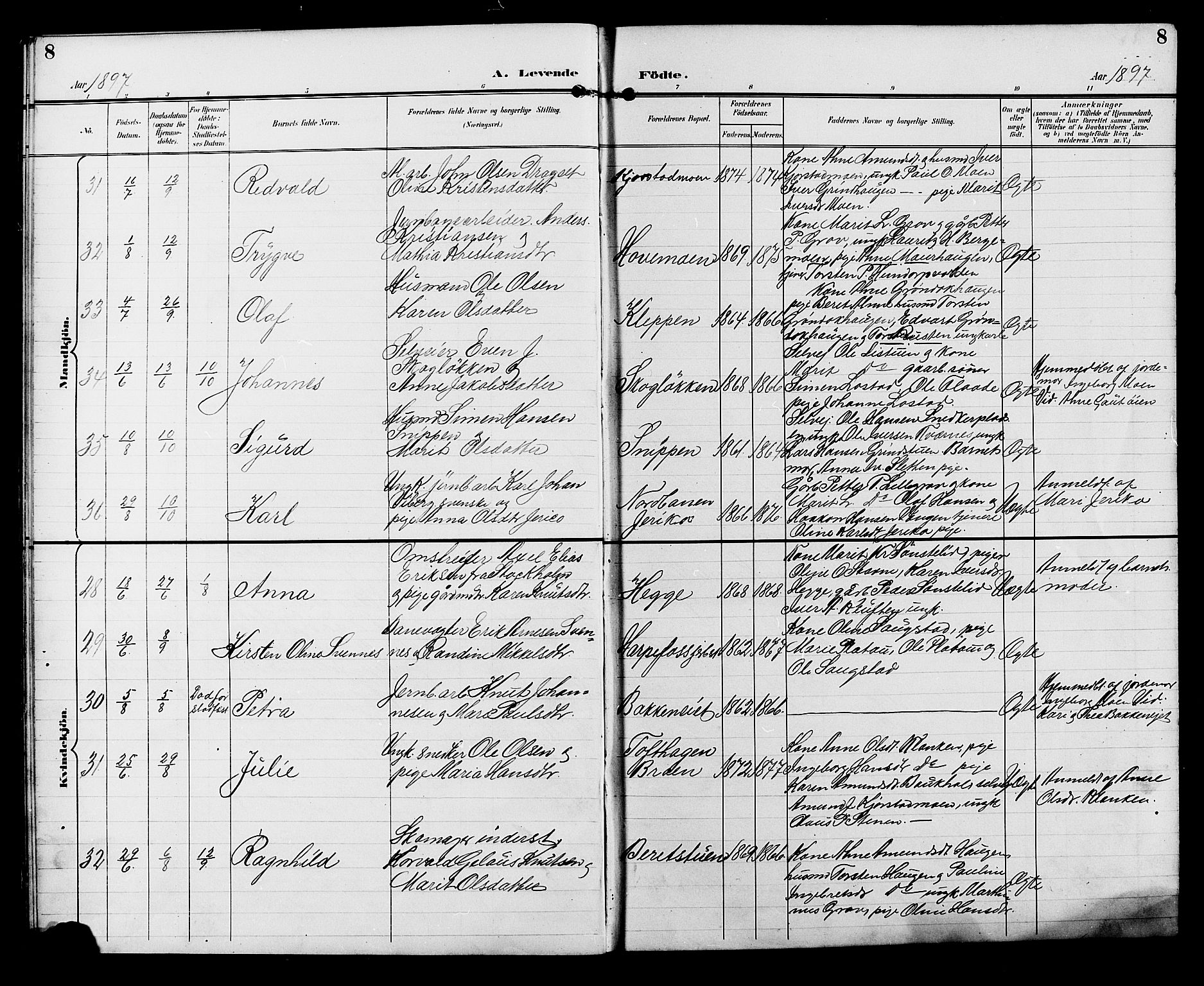Sør-Fron prestekontor, AV/SAH-PREST-010/H/Ha/Hab/L0004: Parish register (copy) no. 4, 1896-1911, p. 8