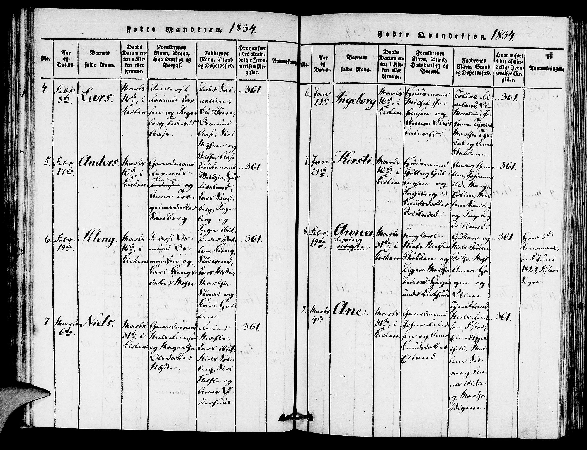 Hjelmeland sokneprestkontor, SAST/A-101843/01/IV/L0005: Parish register (official) no. A 5, 1816-1841, p. 62