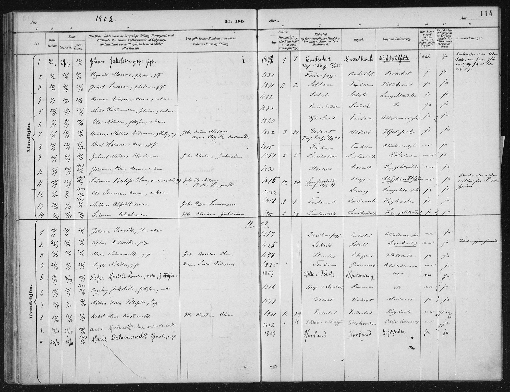 Kinn sokneprestembete, AV/SAB-A-80801/H/Haa/Haae/L0001: Parish register (official) no. E 1, 1890-1916, p. 114