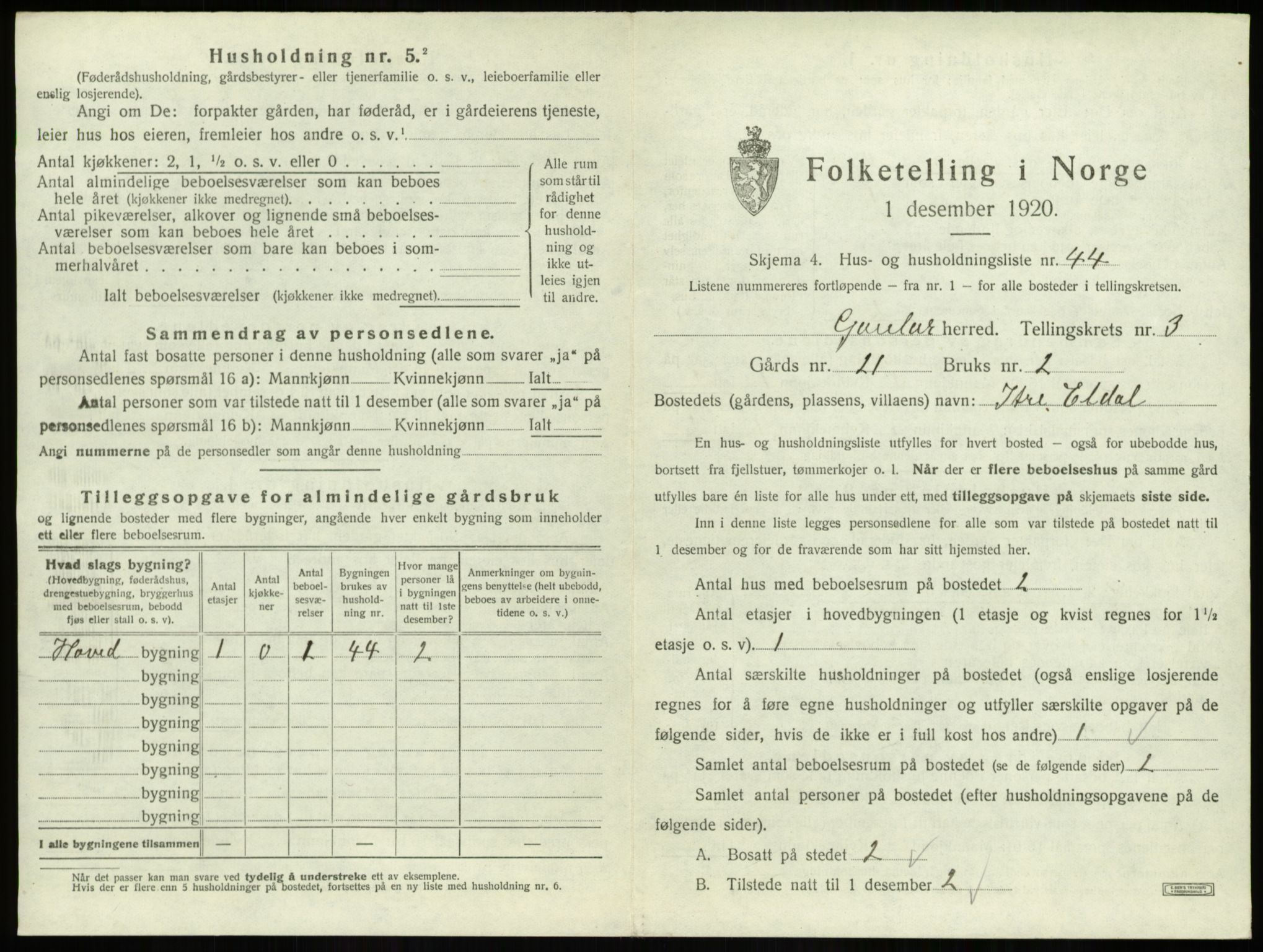 SAB, 1920 census for Gaular, 1920, p. 248