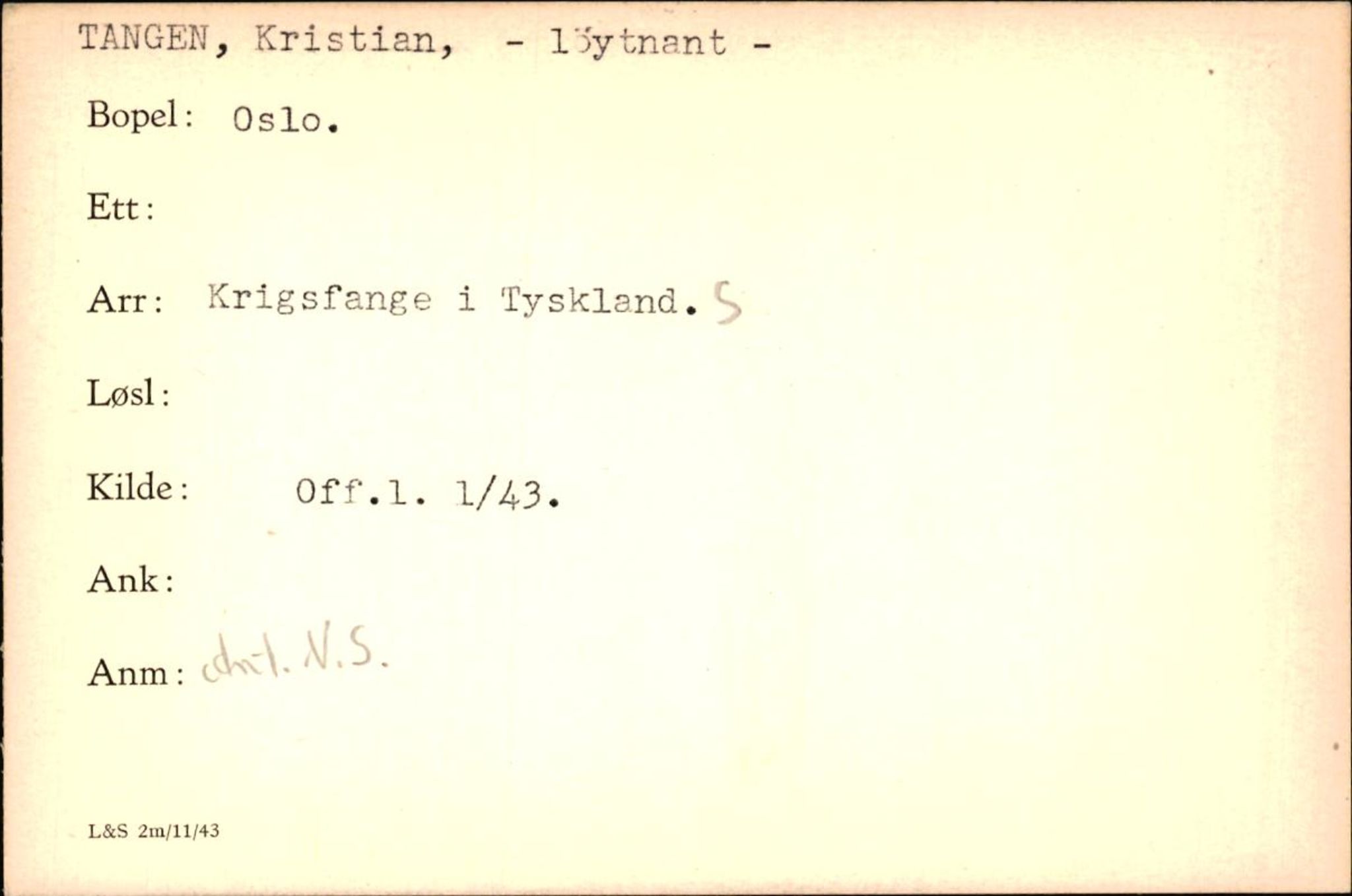 Forsvaret, Forsvarets krigshistoriske avdeling, AV/RA-RAFA-2017/Y/Yf/L0200: II-C-11-2102  -  Norske krigsfanger i Tyskland, 1940-1945, p. 1043