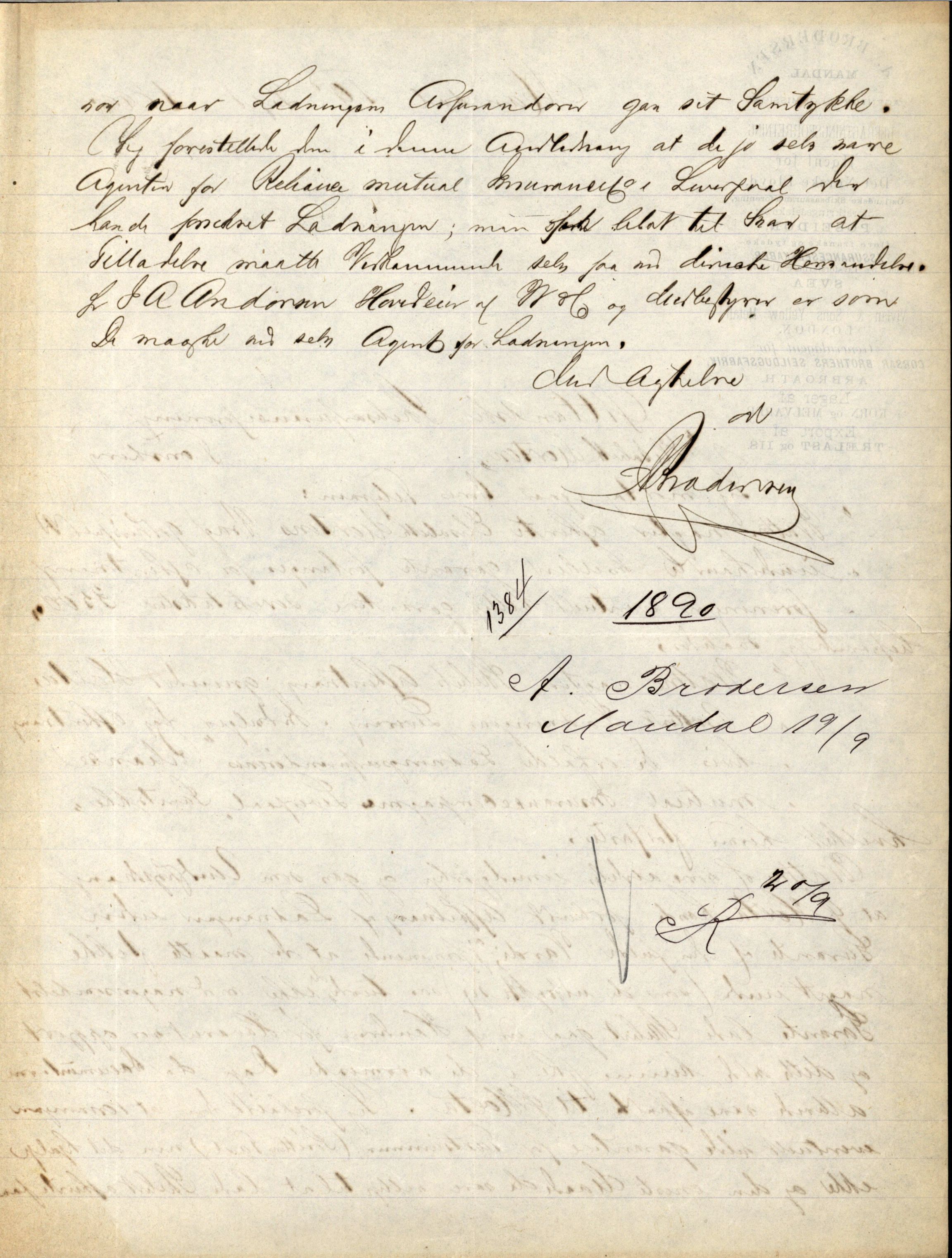 Pa 63 - Østlandske skibsassuranceforening, VEMU/A-1079/G/Ga/L0026/0002: Havaridokumenter / Dovre, Dictator, Ella, Elizabeth Morton, 1890, p. 244