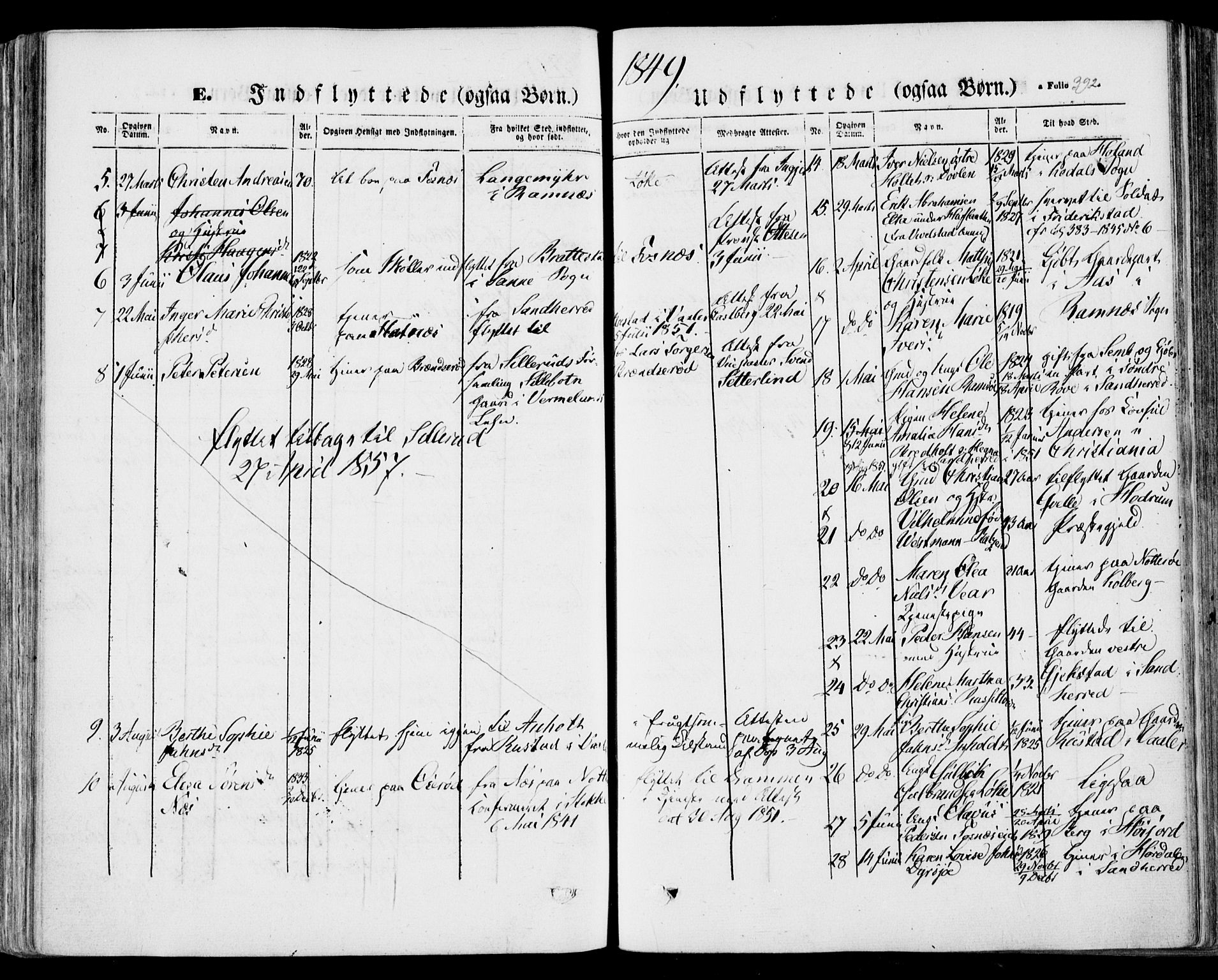 Stokke kirkebøker, AV/SAKO-A-320/F/Fa/L0007: Parish register (official) no. I 7, 1844-1857, p. 392