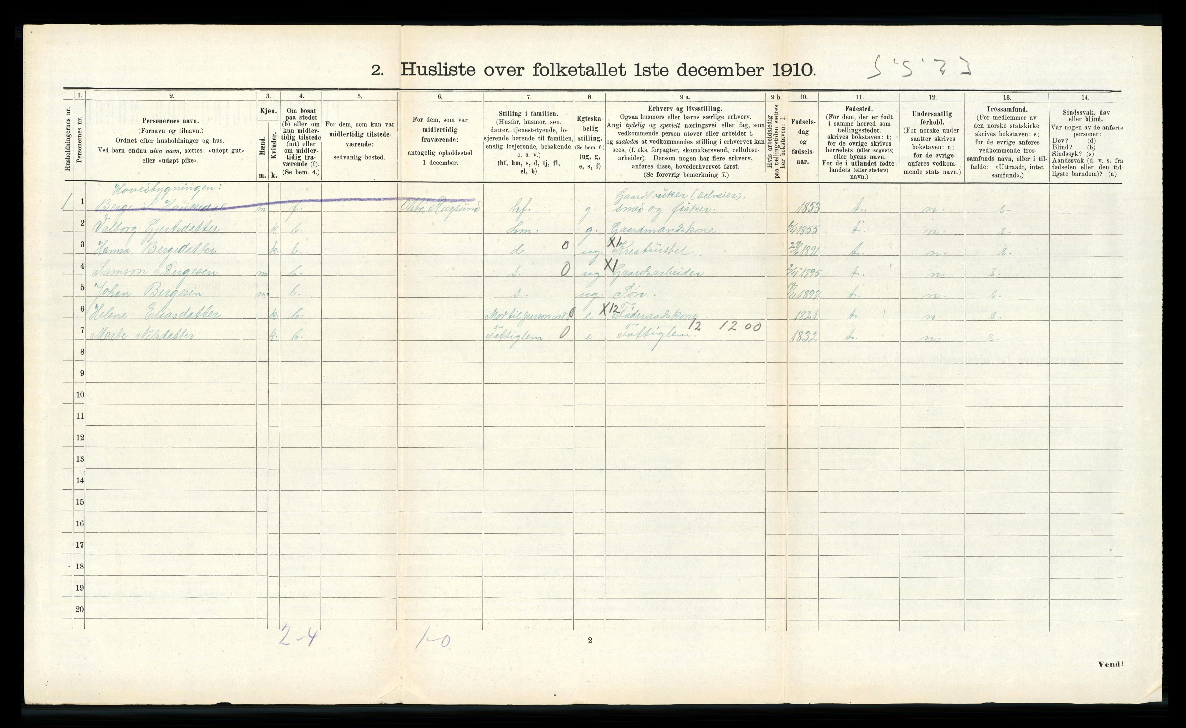 RA, 1910 census for Davik, 1910, p. 763