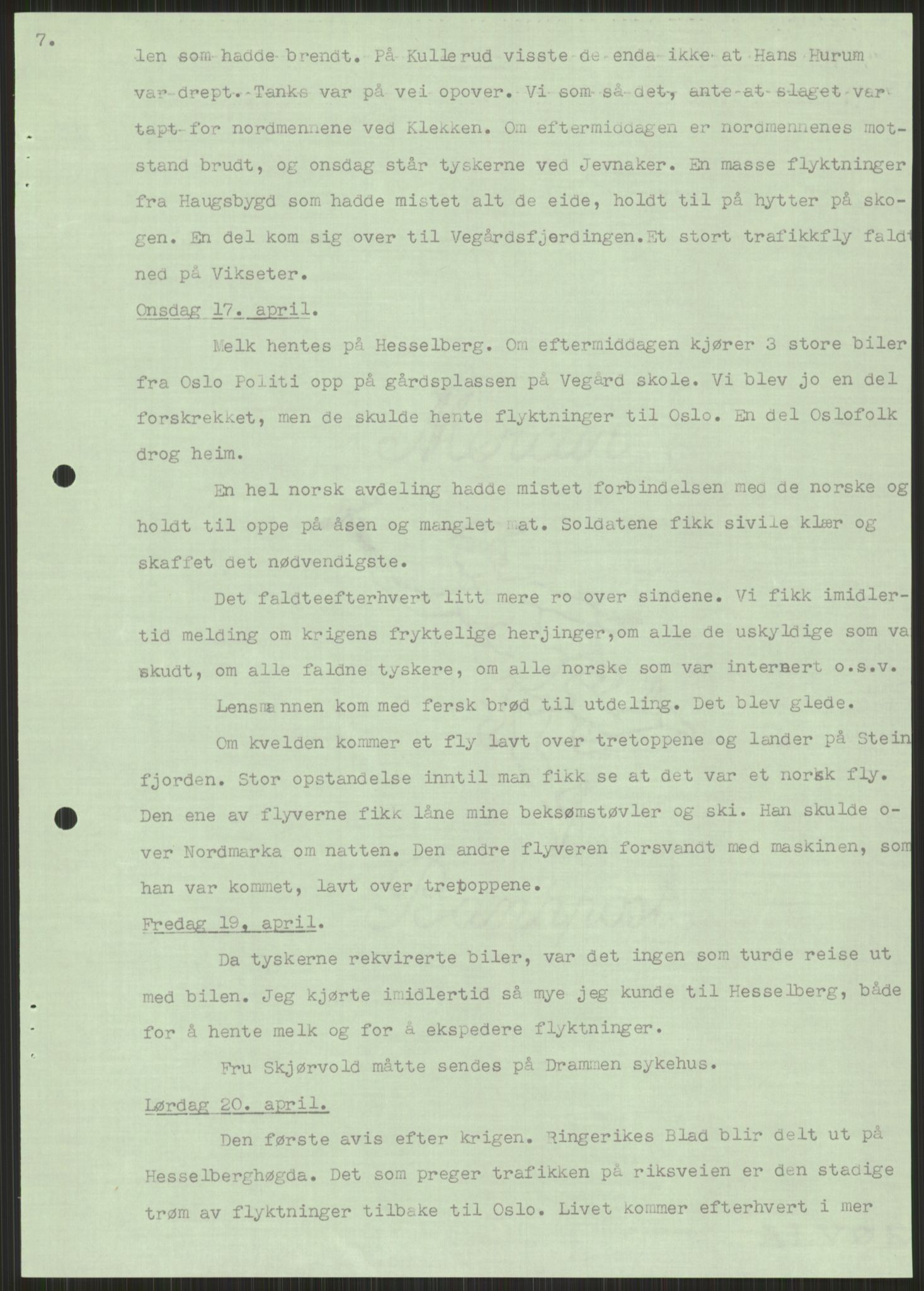 Forsvaret, Forsvarets krigshistoriske avdeling, AV/RA-RAFA-2017/Y/Ya/L0014: II-C-11-31 - Fylkesmenn.  Rapporter om krigsbegivenhetene 1940., 1940, p. 477