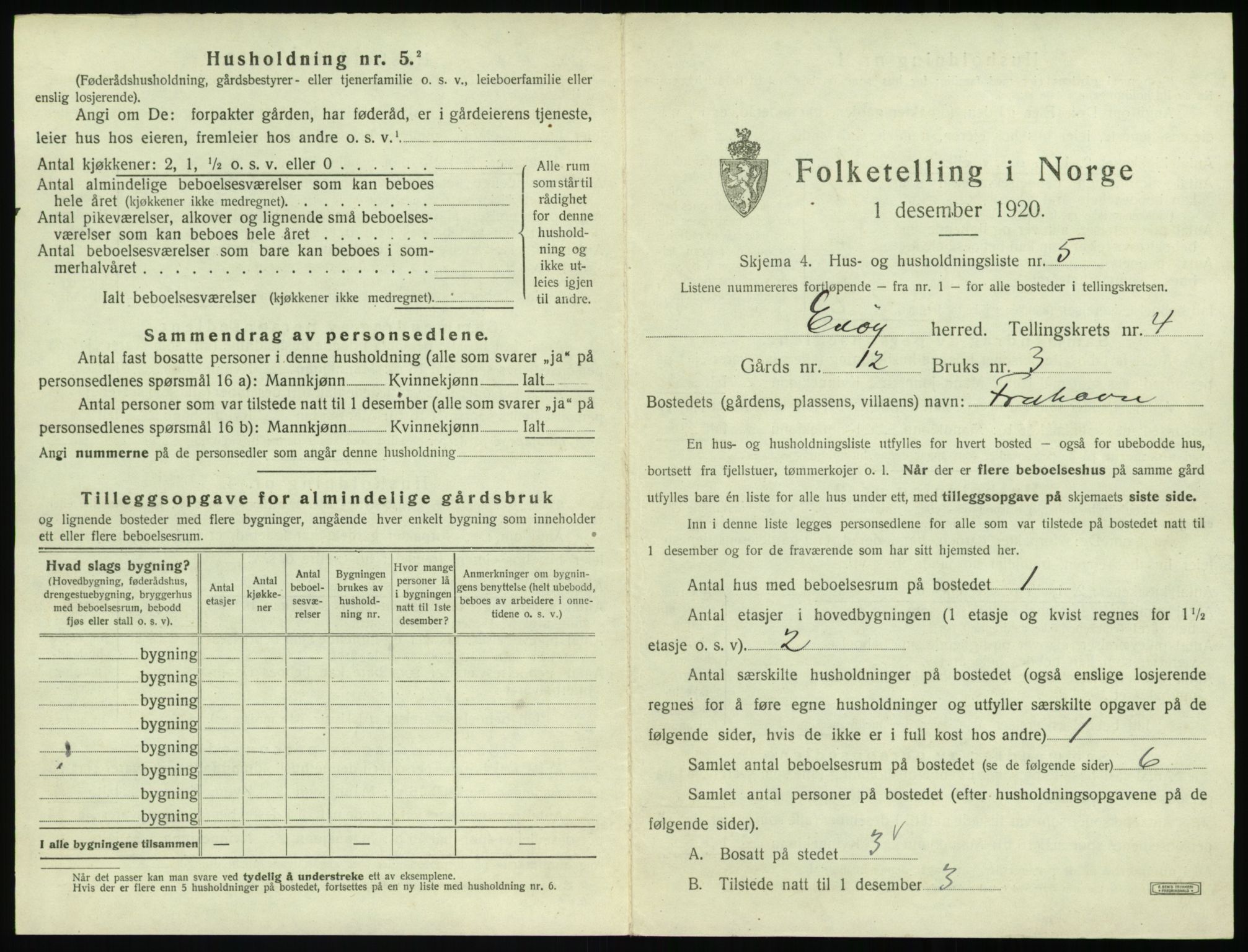 SAT, 1920 census for Edøy, 1920, p. 198