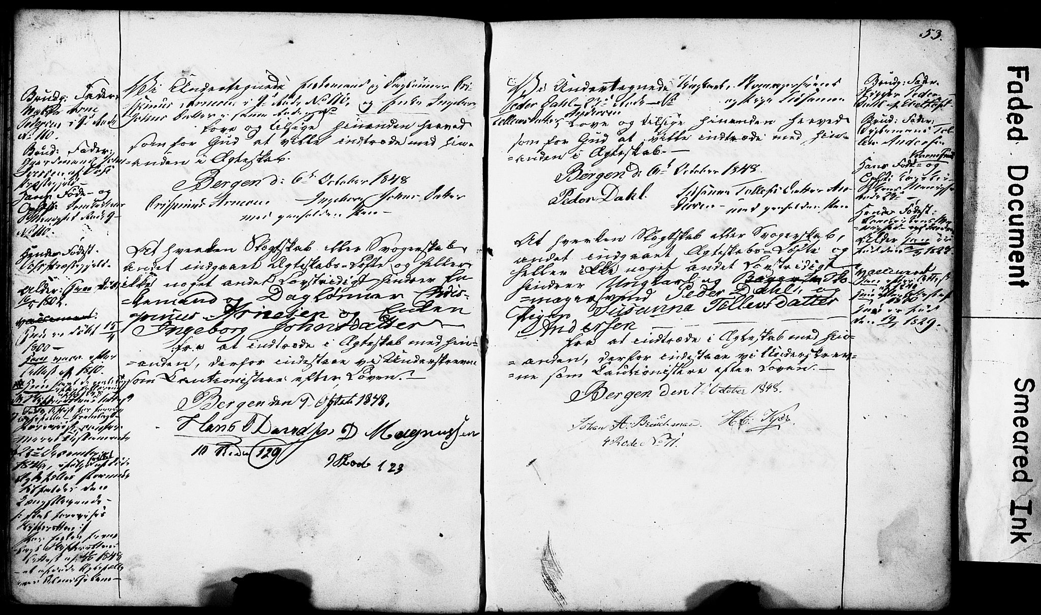 Domkirken sokneprestembete, AV/SAB-A-74801: Best man's statements no. II.5.4, 1845-1852, p. 53