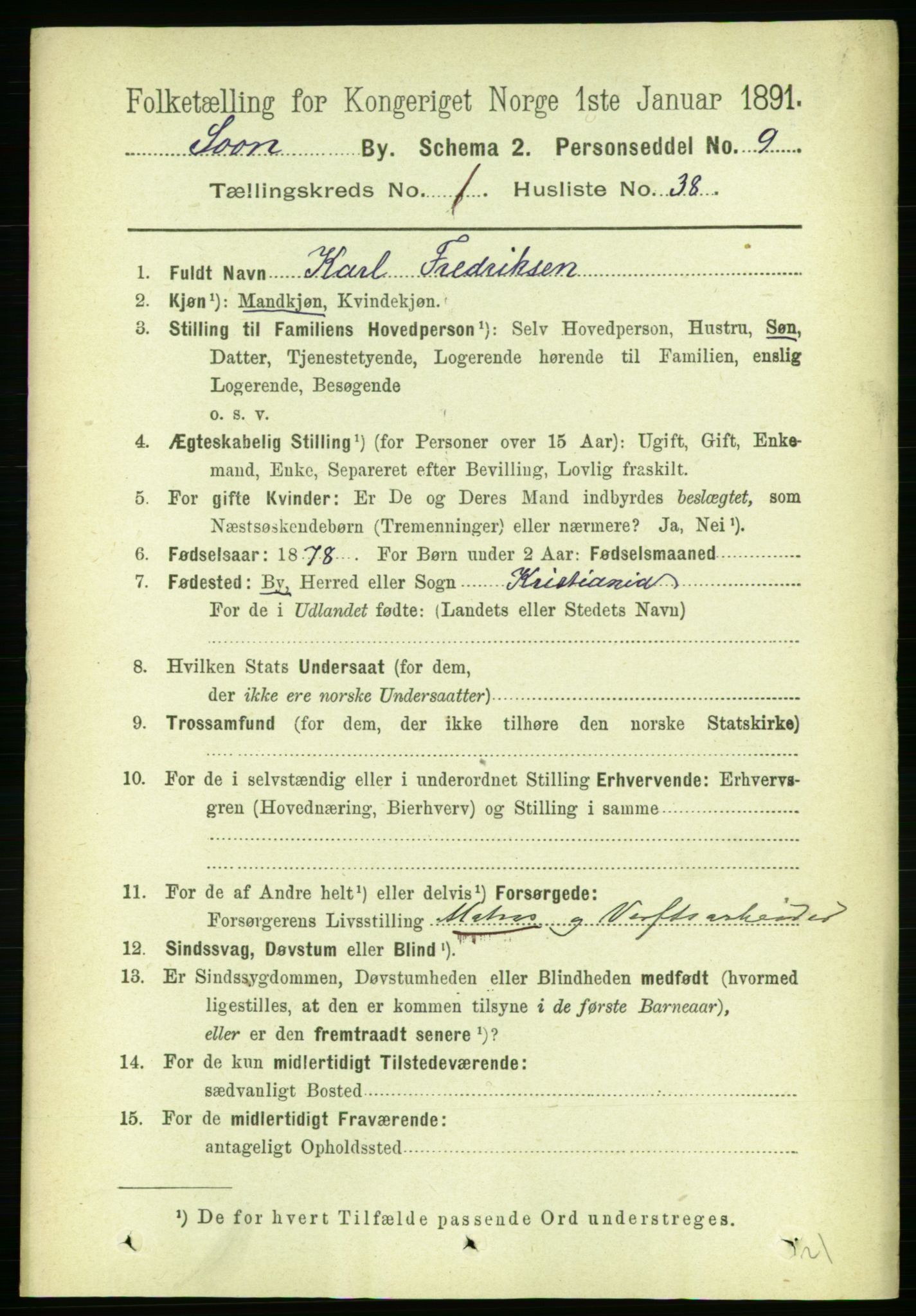 RA, 1891 census for 0201 Son, 1891, p. 359