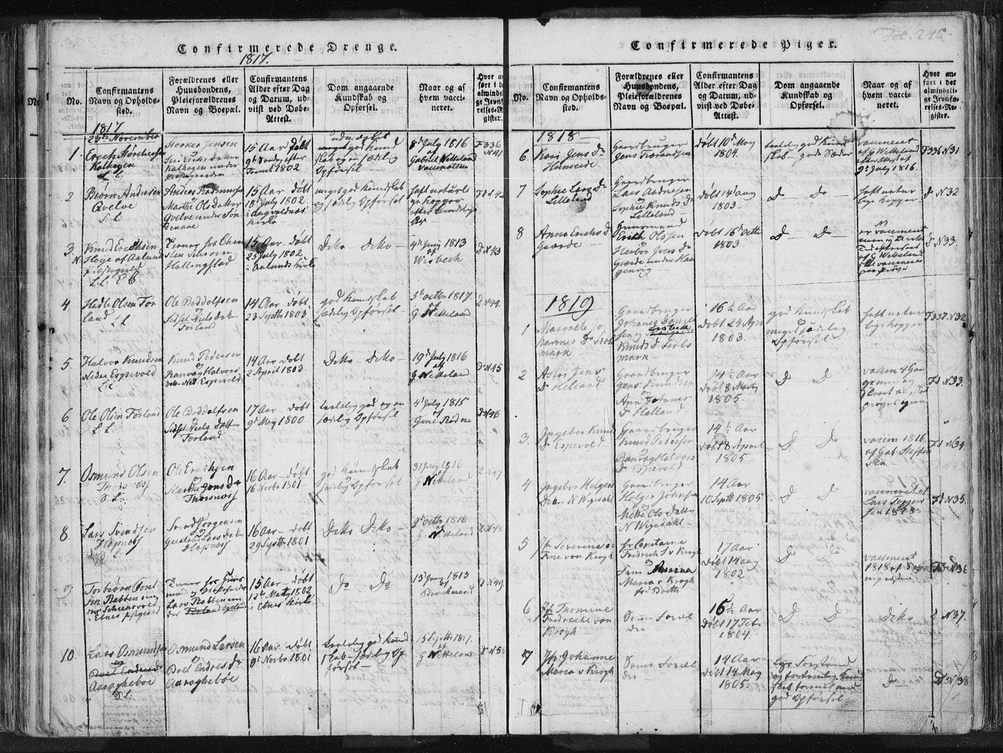 Vikedal sokneprestkontor, AV/SAST-A-101840/01/IV: Parish register (official) no. A 3, 1817-1850, p. 240