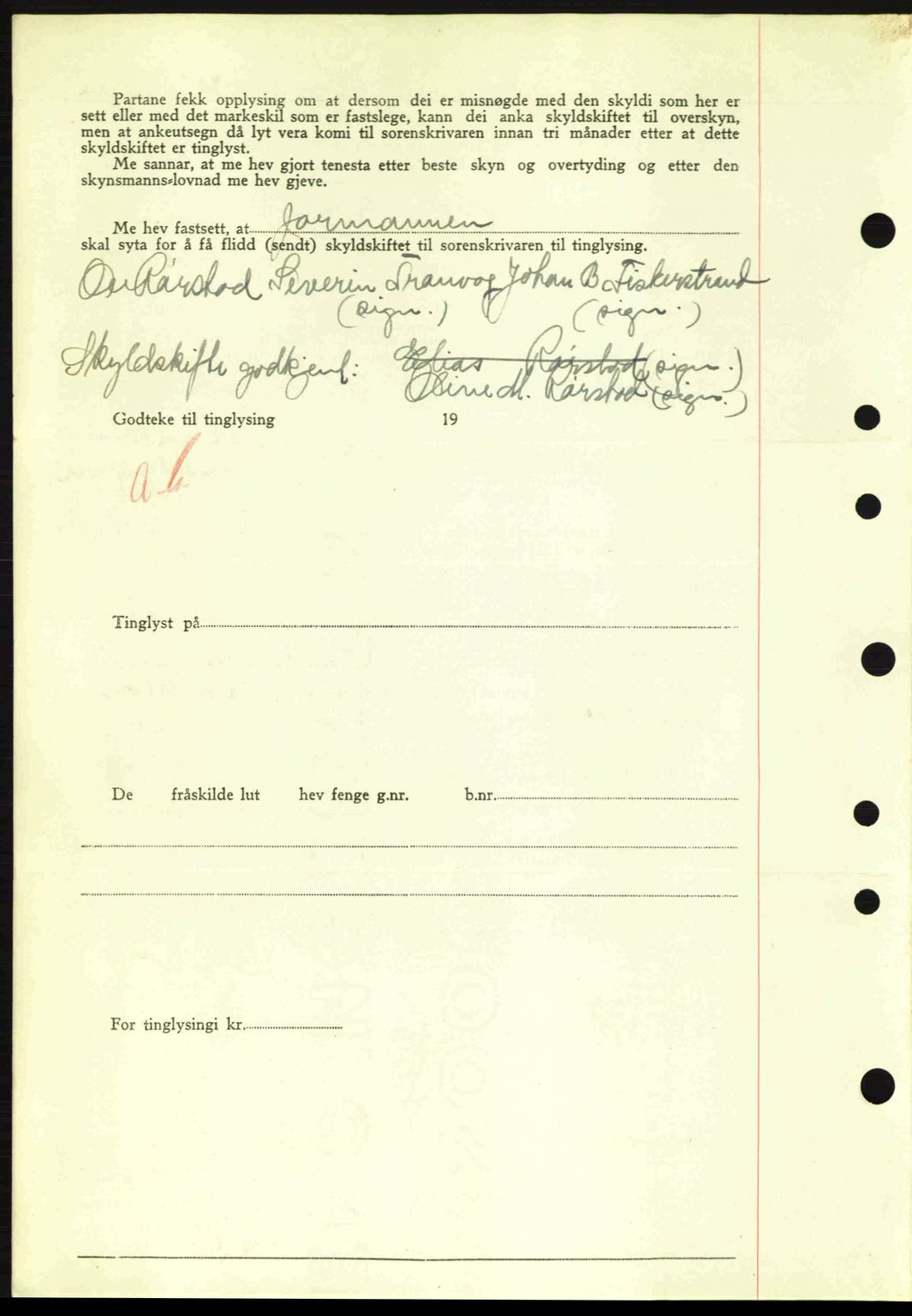 Nordre Sunnmøre sorenskriveri, AV/SAT-A-0006/1/2/2C/2Ca: Mortgage book no. A11, 1941-1941, Diary no: : 1203/1941