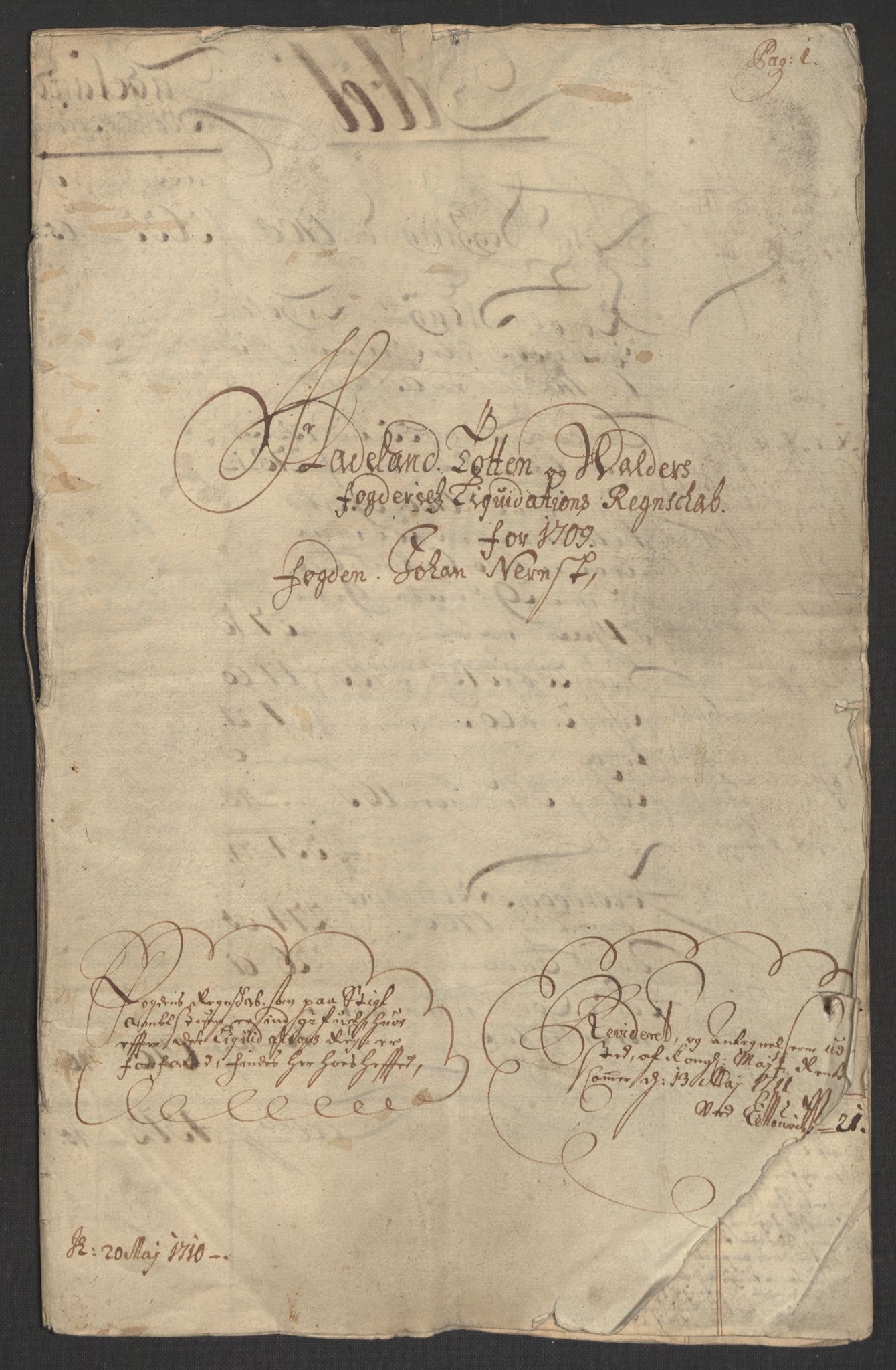 Rentekammeret inntil 1814, Reviderte regnskaper, Fogderegnskap, RA/EA-4092/R18/L1306: Fogderegnskap Hadeland, Toten og Valdres, 1709, p. 3