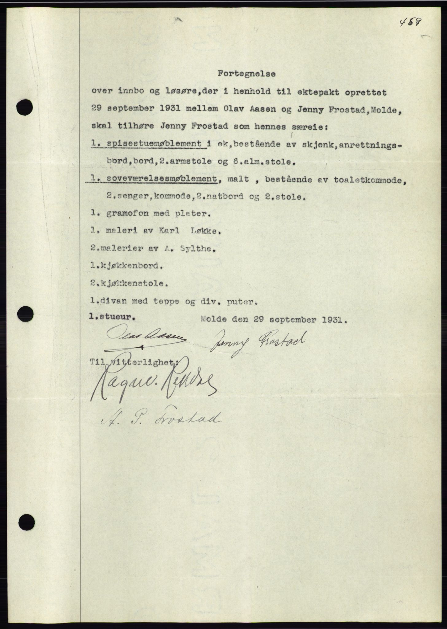 Molde byfogd, AV/SAT-A-0025/2/2C/L0011: Mortgage book no. 11, 1926-1932, Deed date: 15.10.1931