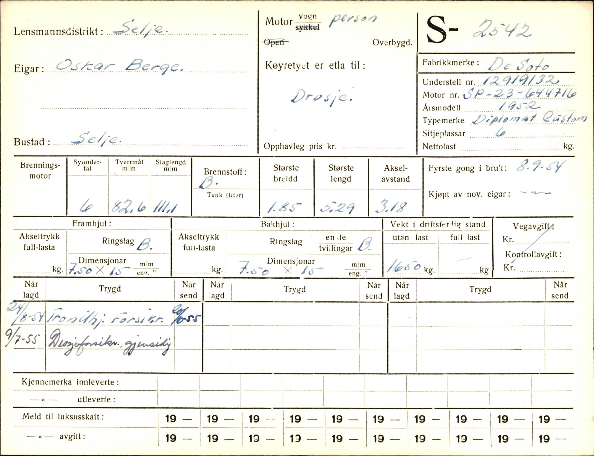 Statens vegvesen, Sogn og Fjordane vegkontor, AV/SAB-A-5301/4/F/L0004: Registerkort utmeldte Fjordane S2500-2700, S7200-7899, 1930-1961, p. 61