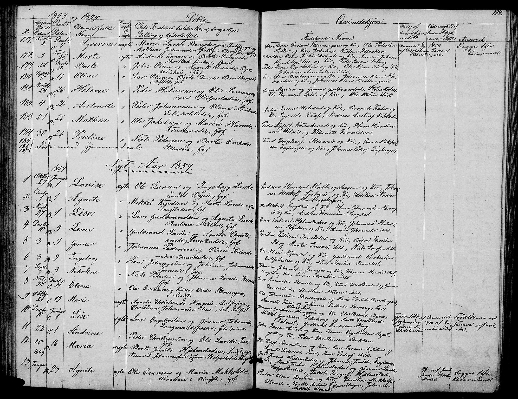 Ringsaker prestekontor, SAH/PREST-014/L/La/L0006: Parish register (copy) no. 6, 1851-1860, p. 159