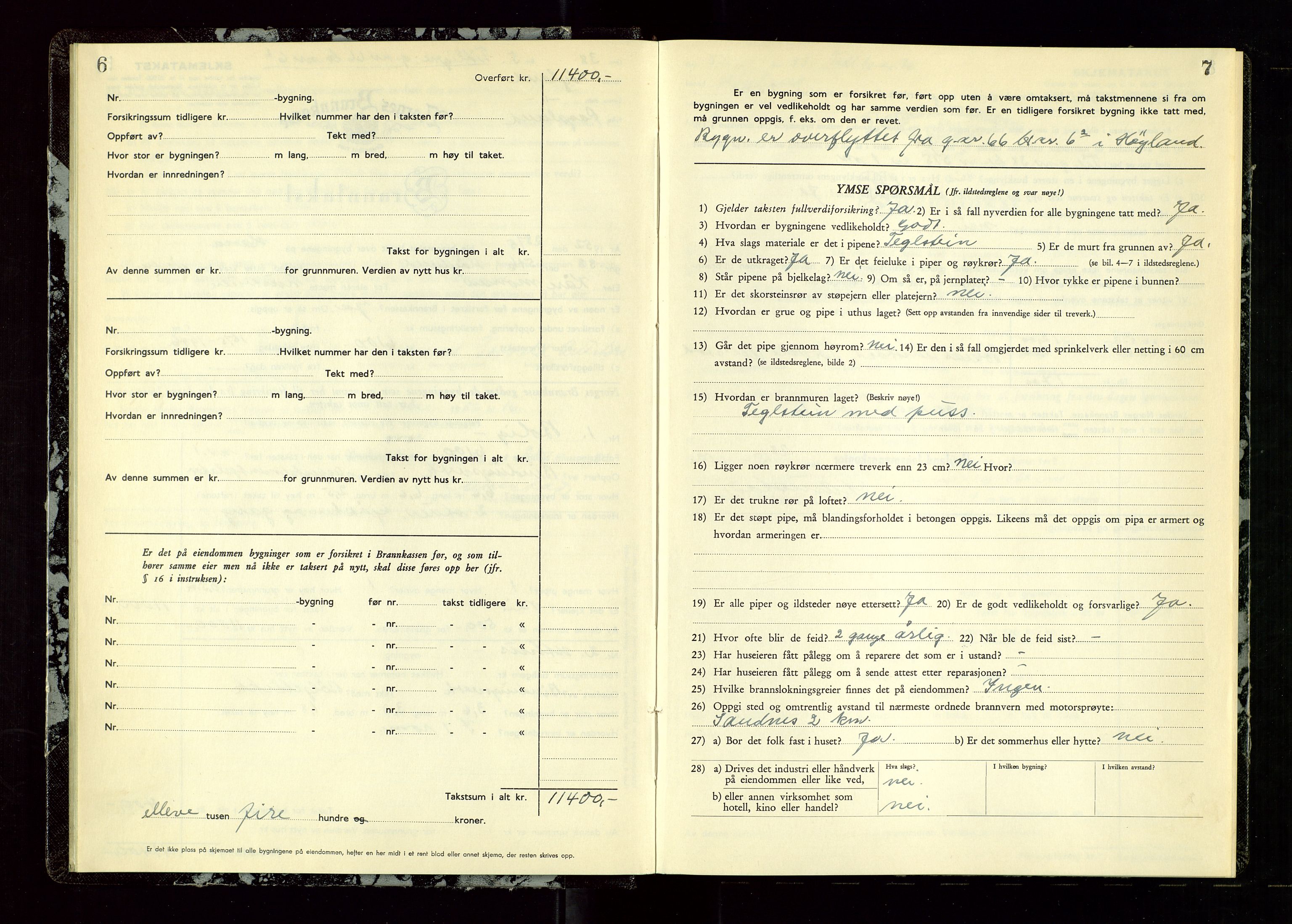 Høyland/Sandnes lensmannskontor, AV/SAST-A-100166/Gob/L0009: "Branntakstprotokoll", 1952-1955, p. 6-7