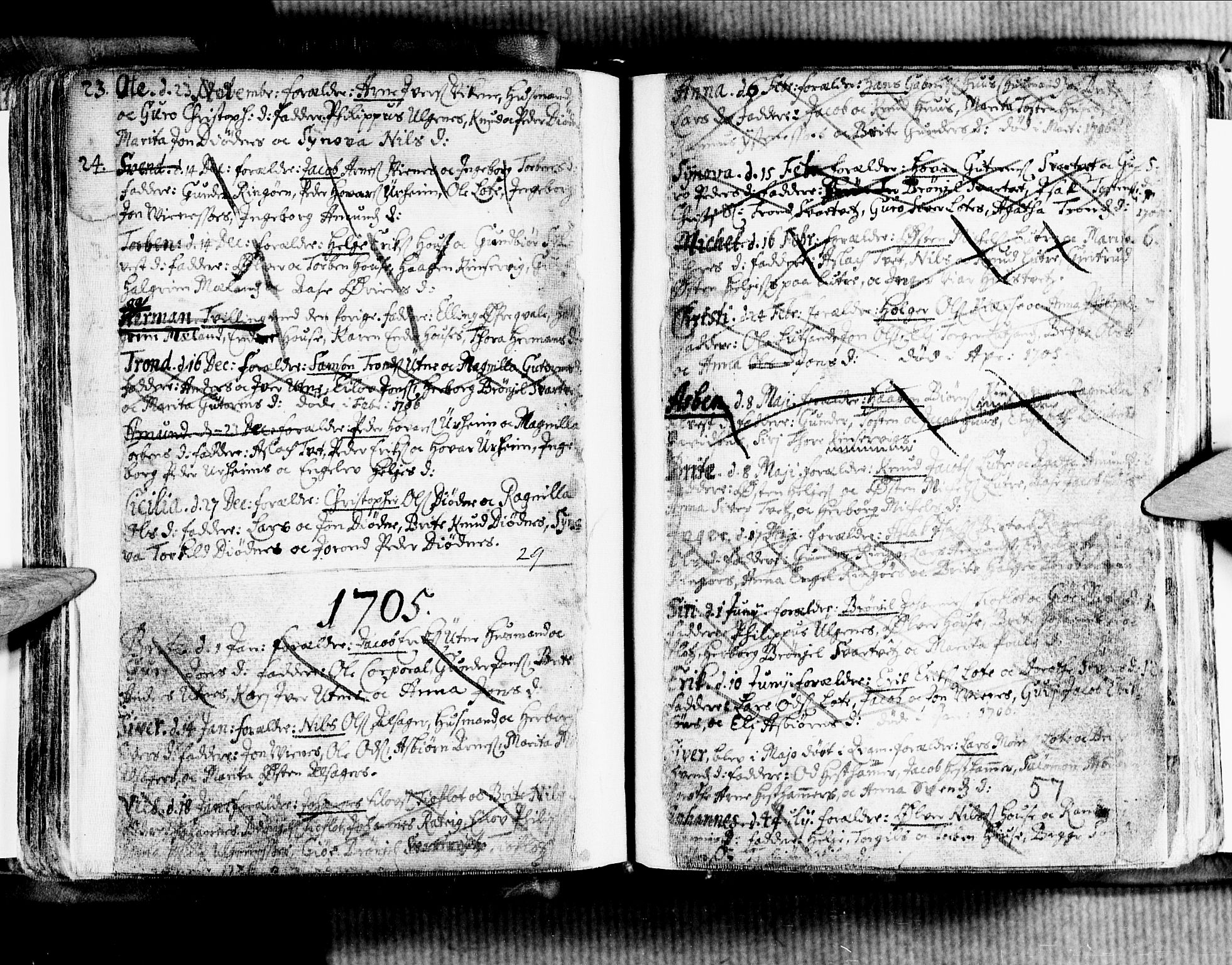 Ullensvang sokneprestembete, AV/SAB-A-78701/H/Haa: Parish register (official) no. A 1 /2, 1669-1719, p. 57