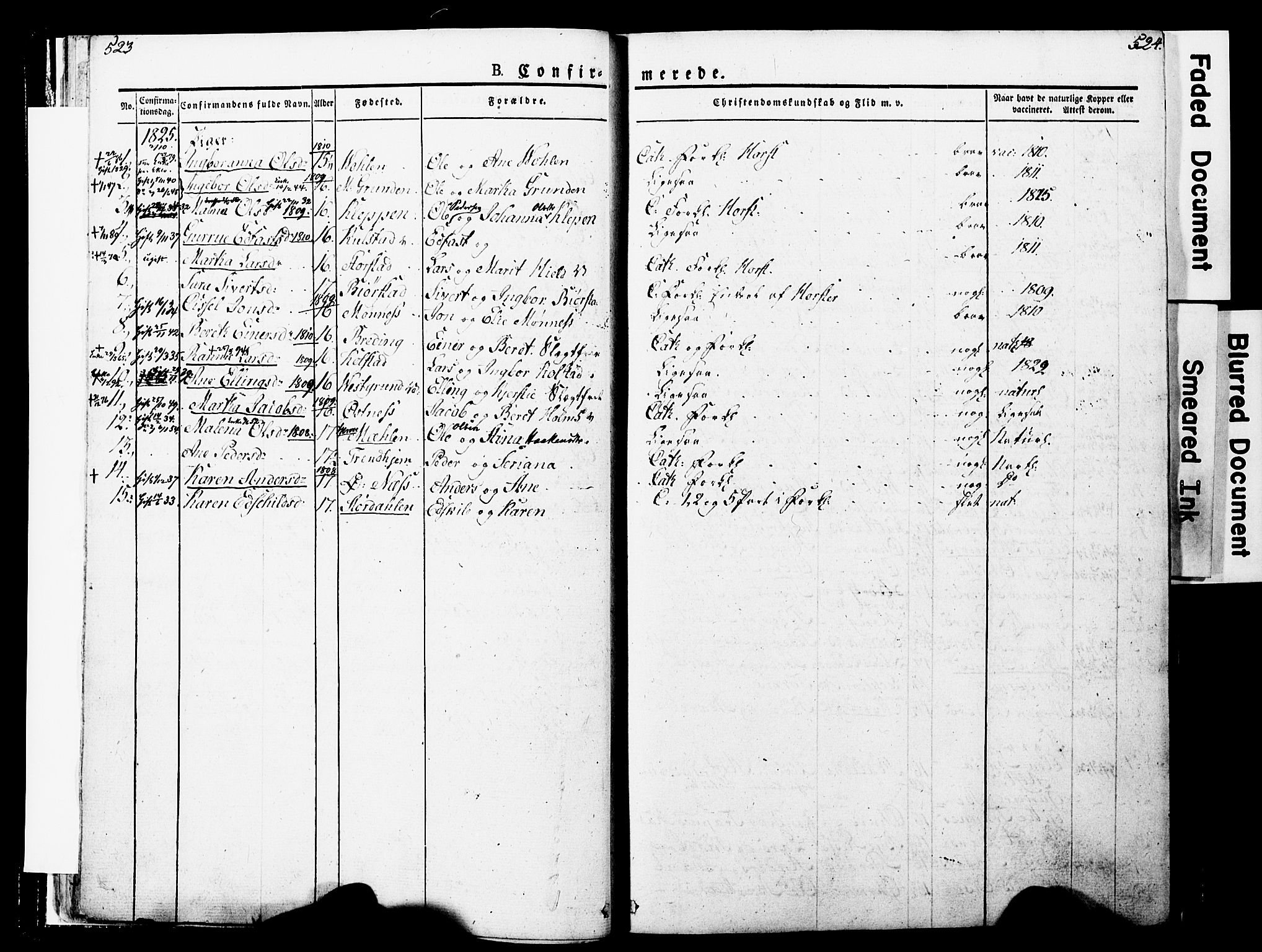 Ministerialprotokoller, klokkerbøker og fødselsregistre - Nord-Trøndelag, SAT/A-1458/723/L0243: Parish register (official) no. 723A12, 1822-1851, p. 523-524